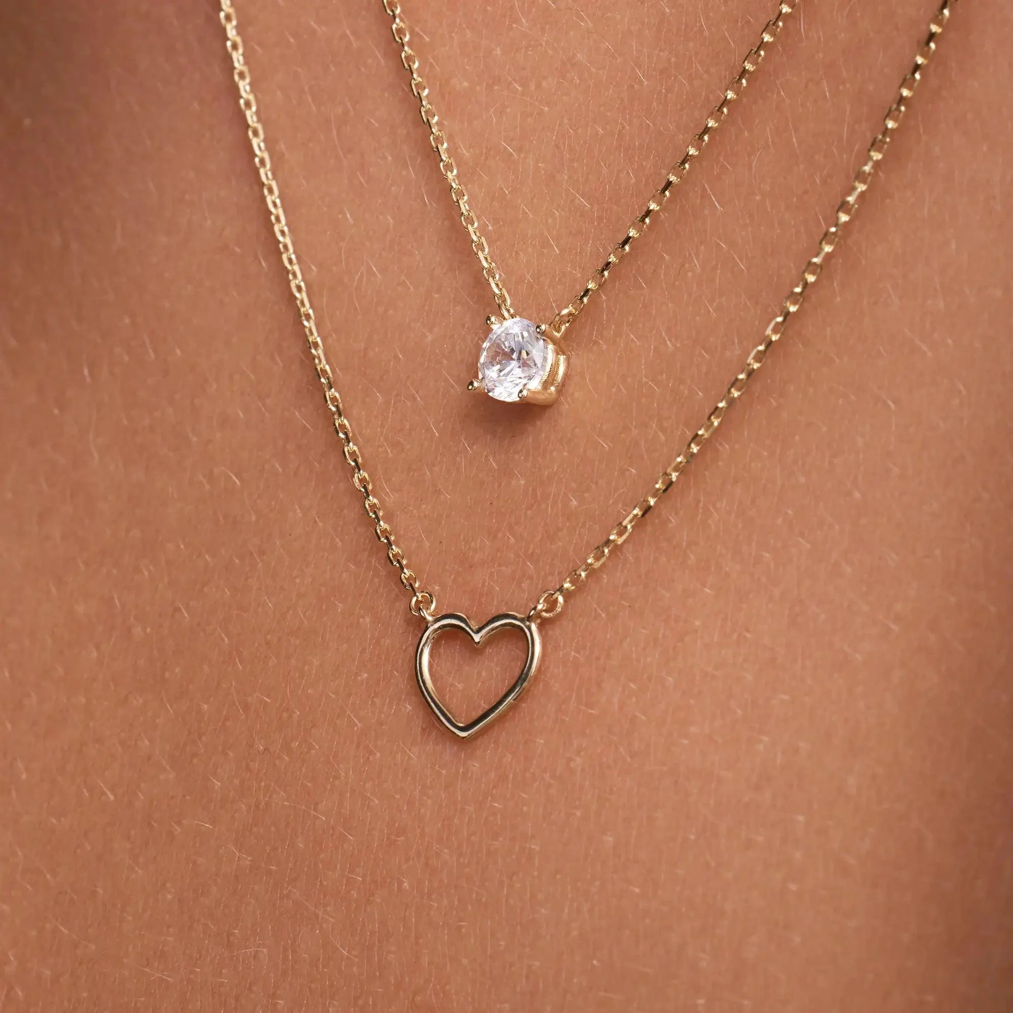 Open Heart Pendant Necklace - Image 7