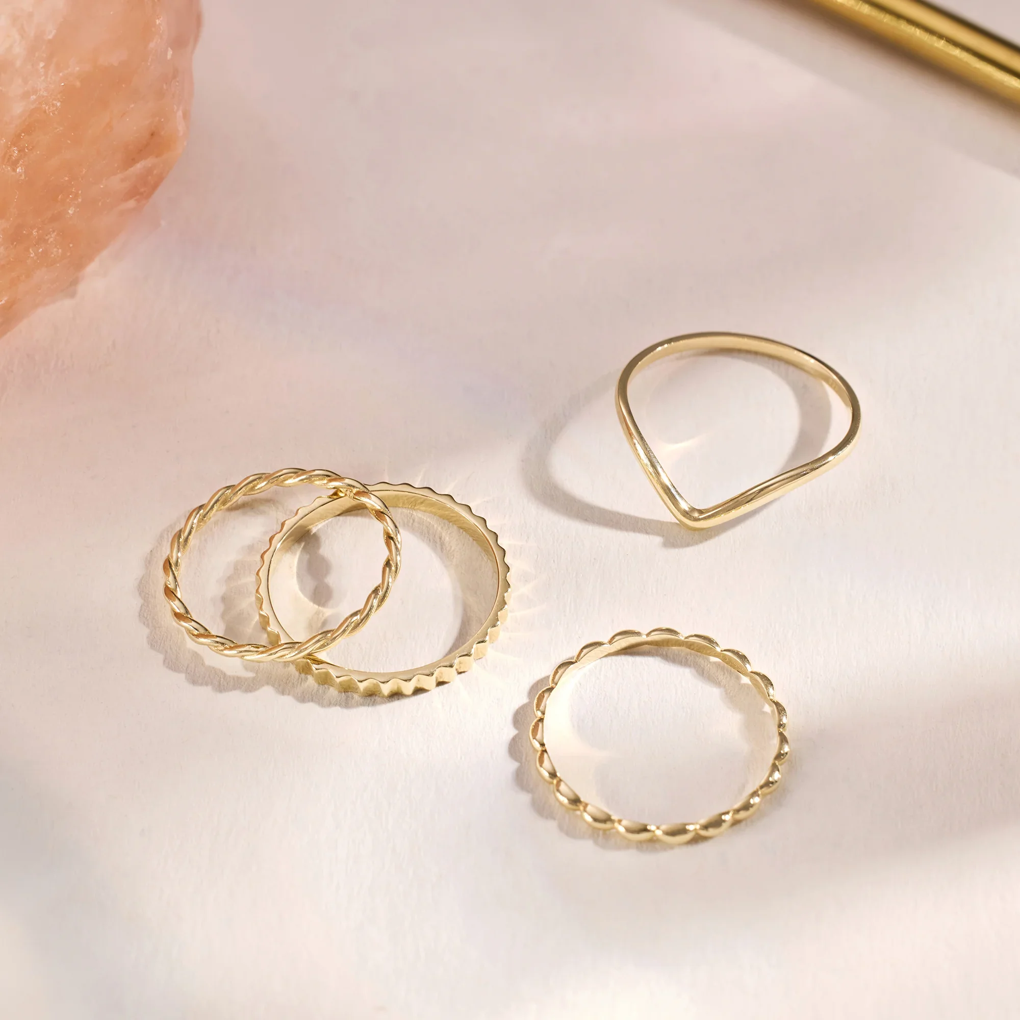 Oval Beaded Stacker Ring - Image 5
