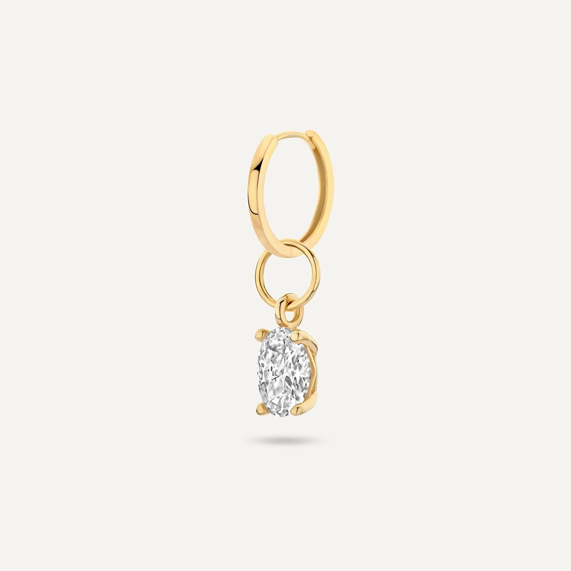Oval Cut Cubic Zirconia Hoop Charm - Image 5