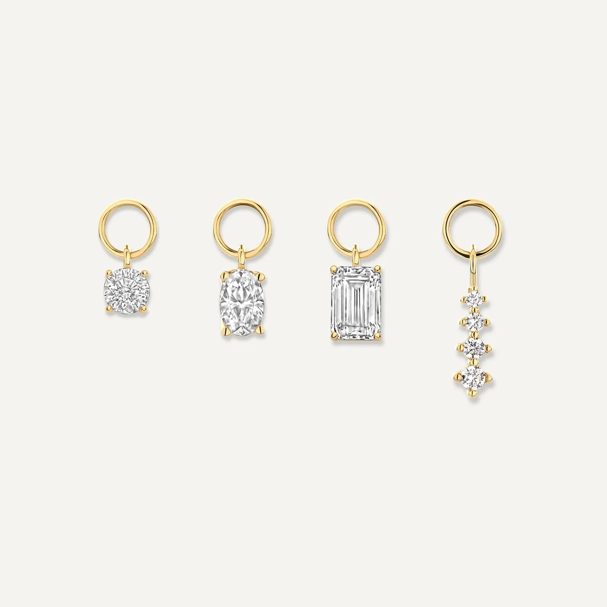 Oval Cut Cubic Zirconia Hoop Charm - Image 7