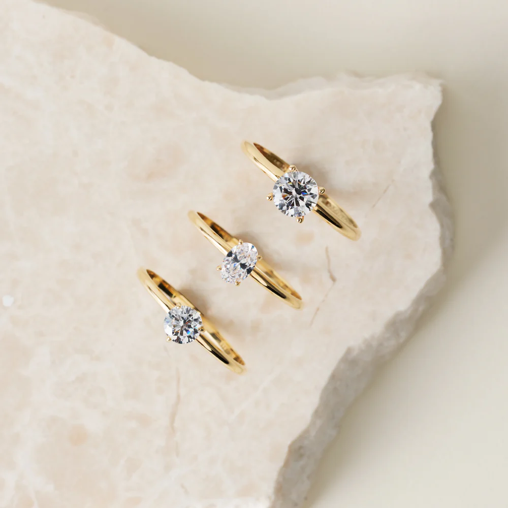 Four Prong Round Cut Cubic Zirconia Ring - Image 4