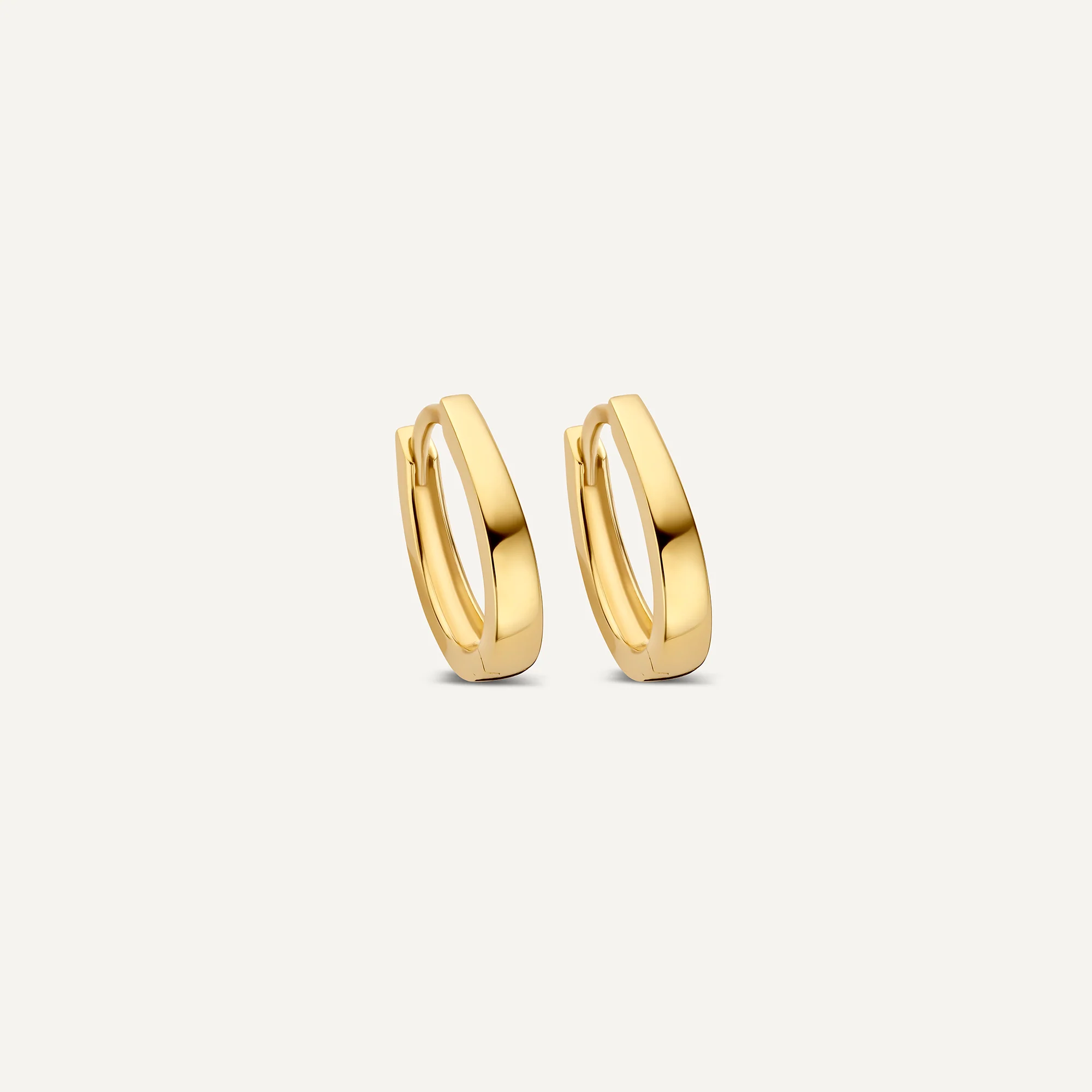 Oval Tapered Huggie Hoops (12 mm) - Image 4