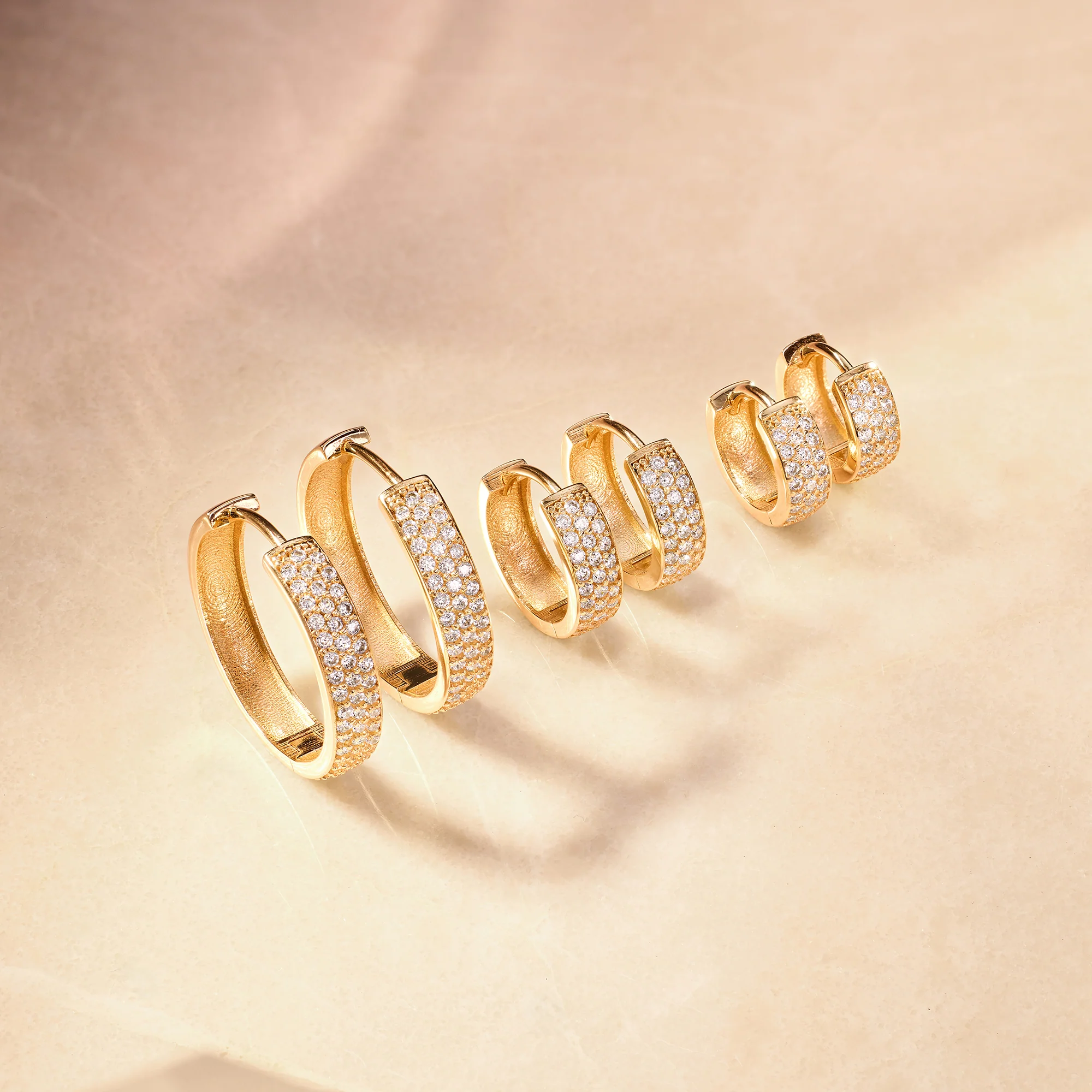 Pavé Cubic Zirconia Bold Small Huggie Hoops (10mm) - Image 4