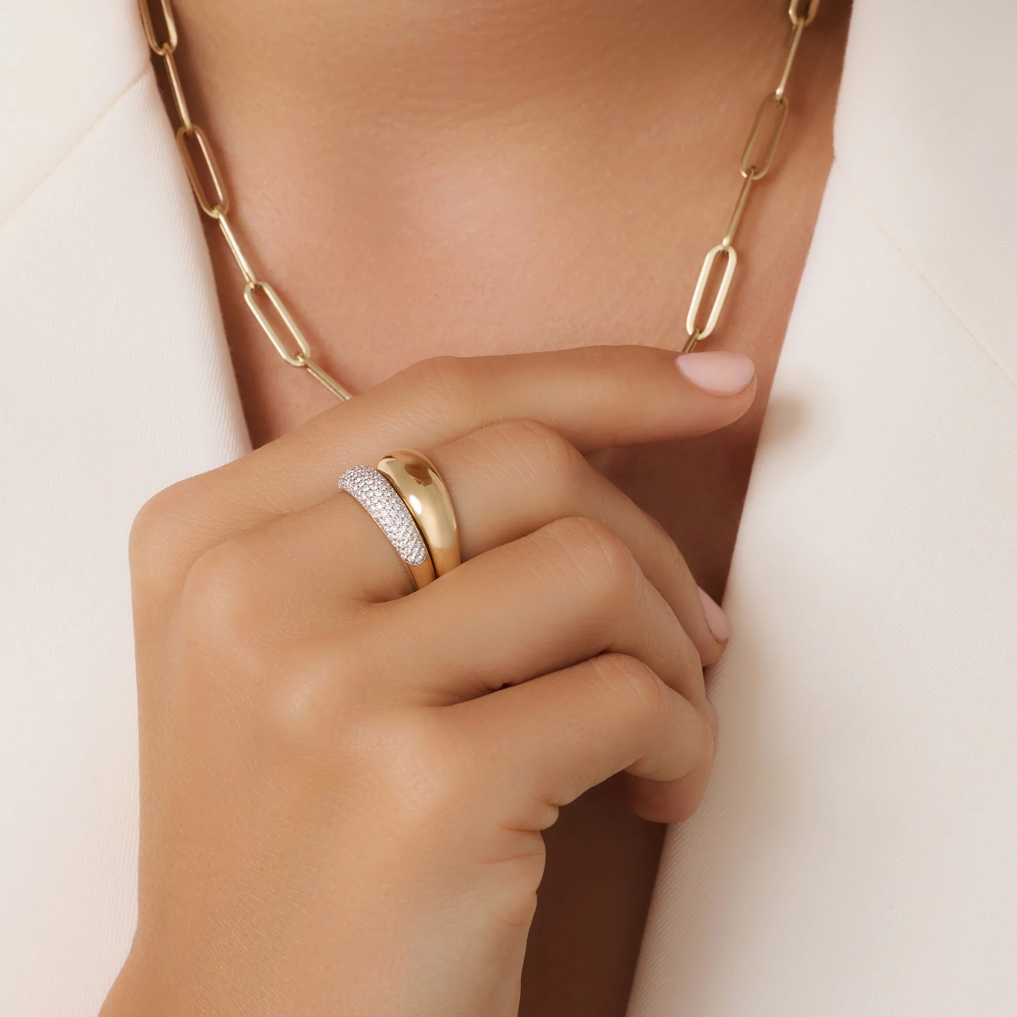Pavé Cubic Zirconia Dome Ring - Image 12