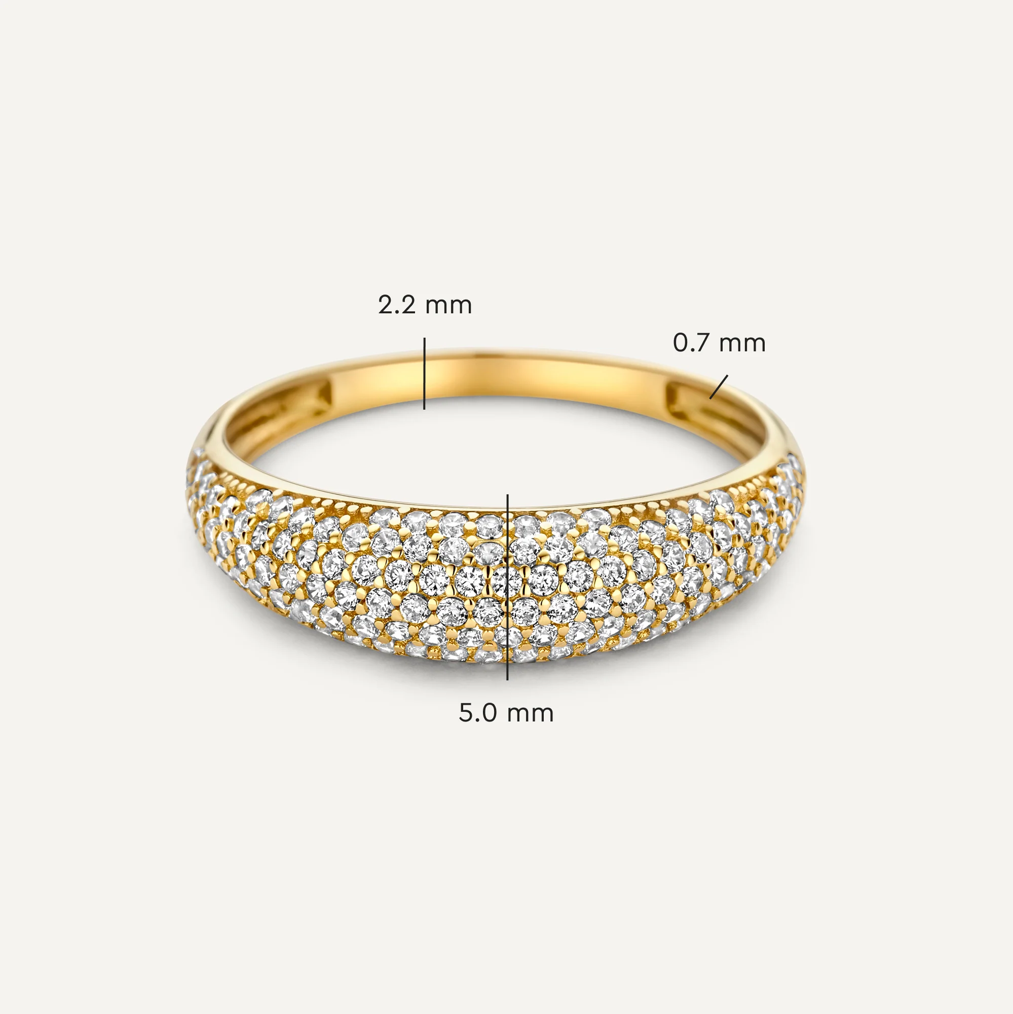 Pavé Cubic Zirconia Dome Ring - Image 8