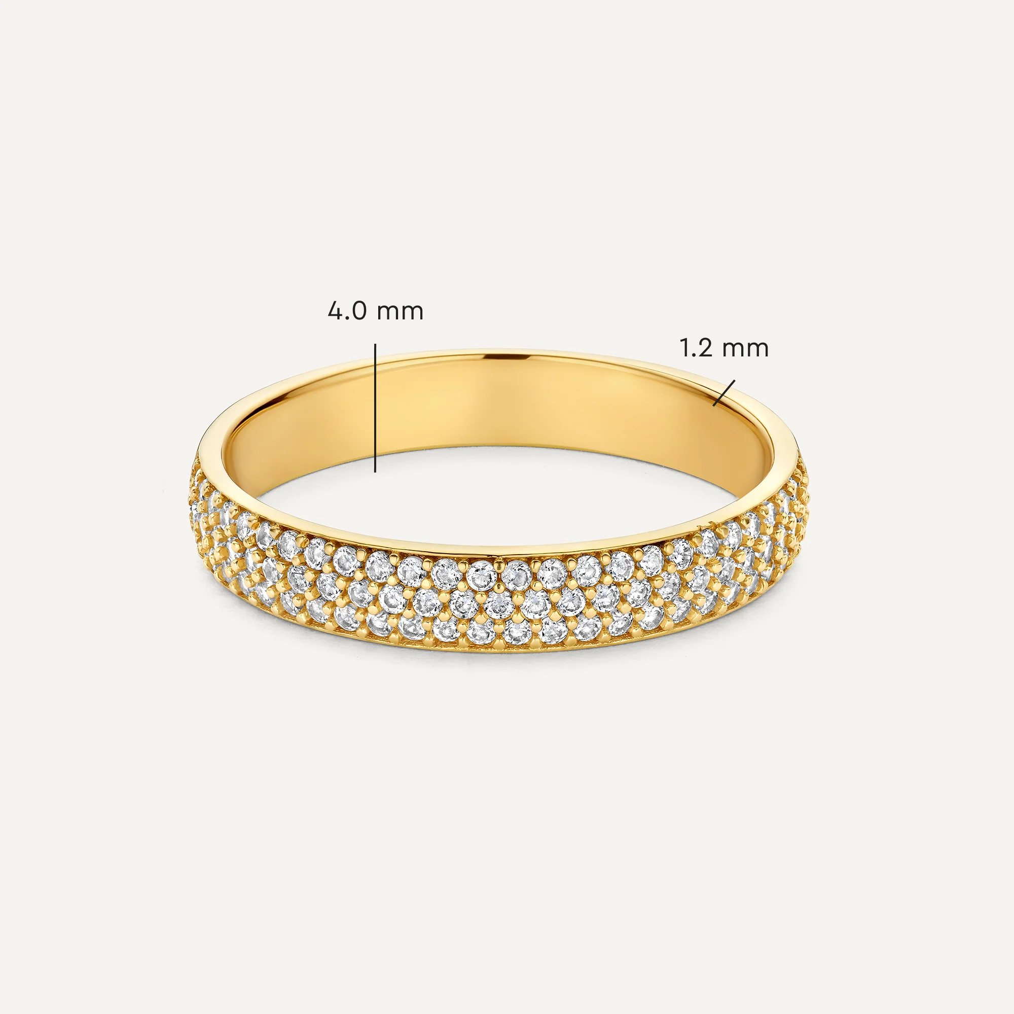 Pavé Cubic Zirconia Half Eternity Ring - Image 4