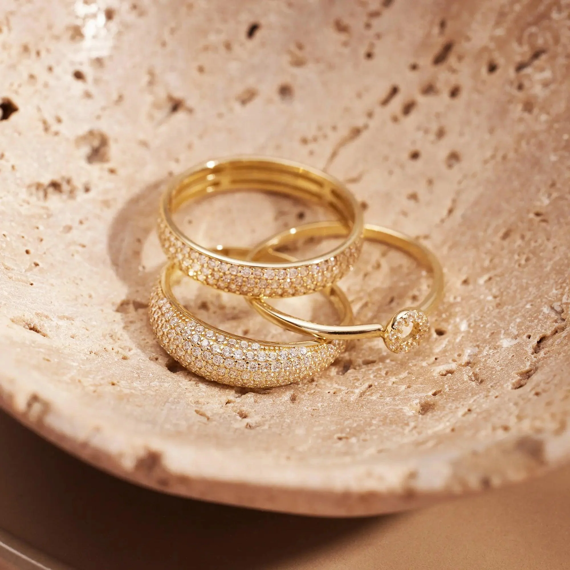 Pavé Cubic Zirconia Half Eternity Ring - Image 8