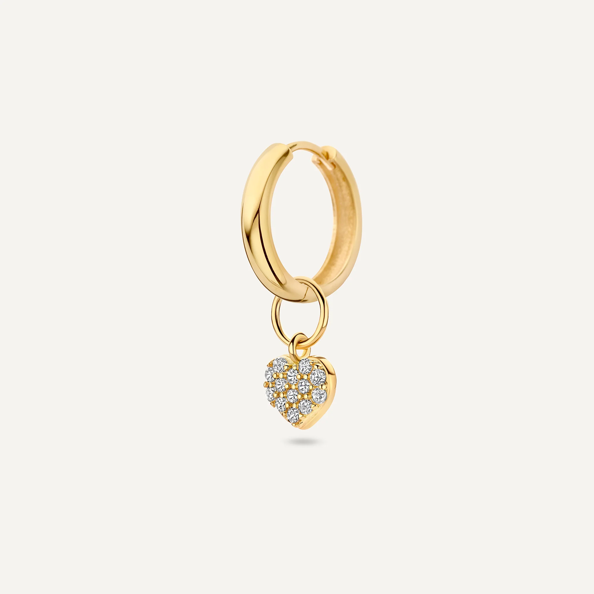 Pavé Cubic Zirconia Heart Hoop Charm - Image 4