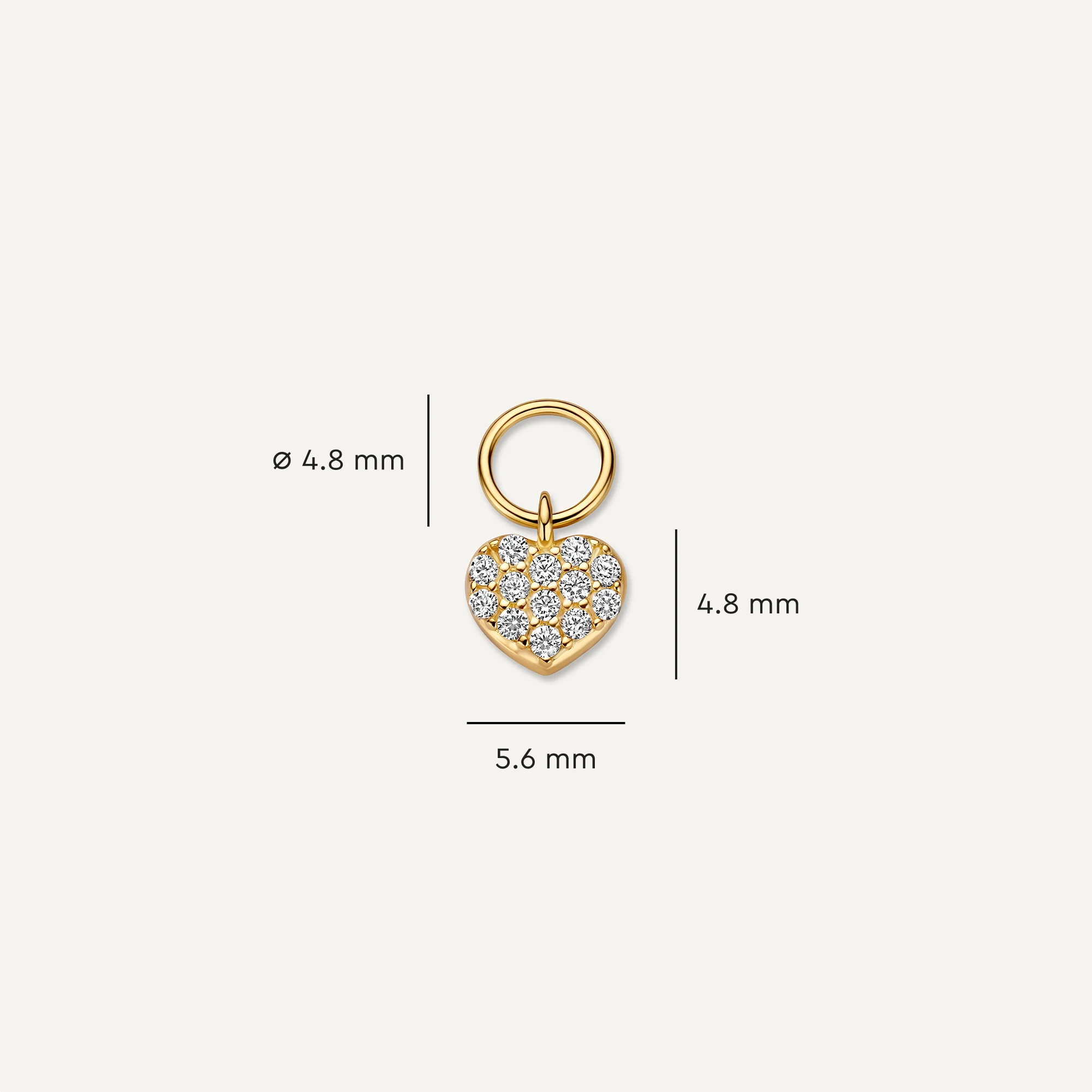 Pavé Cubic Zirconia Heart Hoop Charm - Image 5