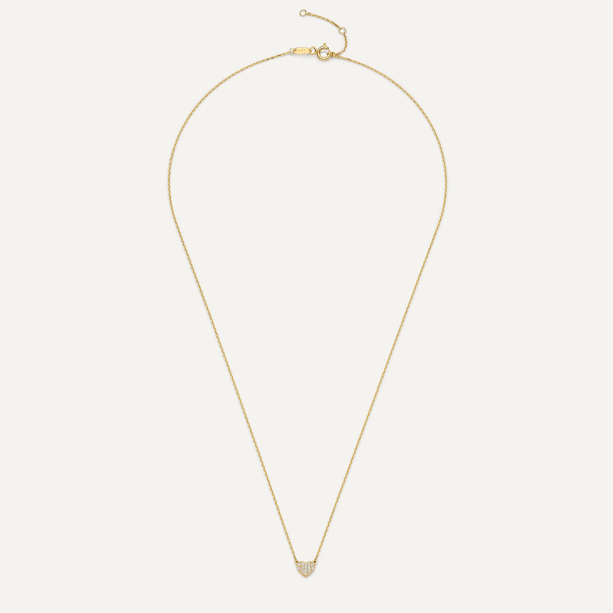 Pavé Cubic Zirconia Heart Pendant Necklace - Image 8