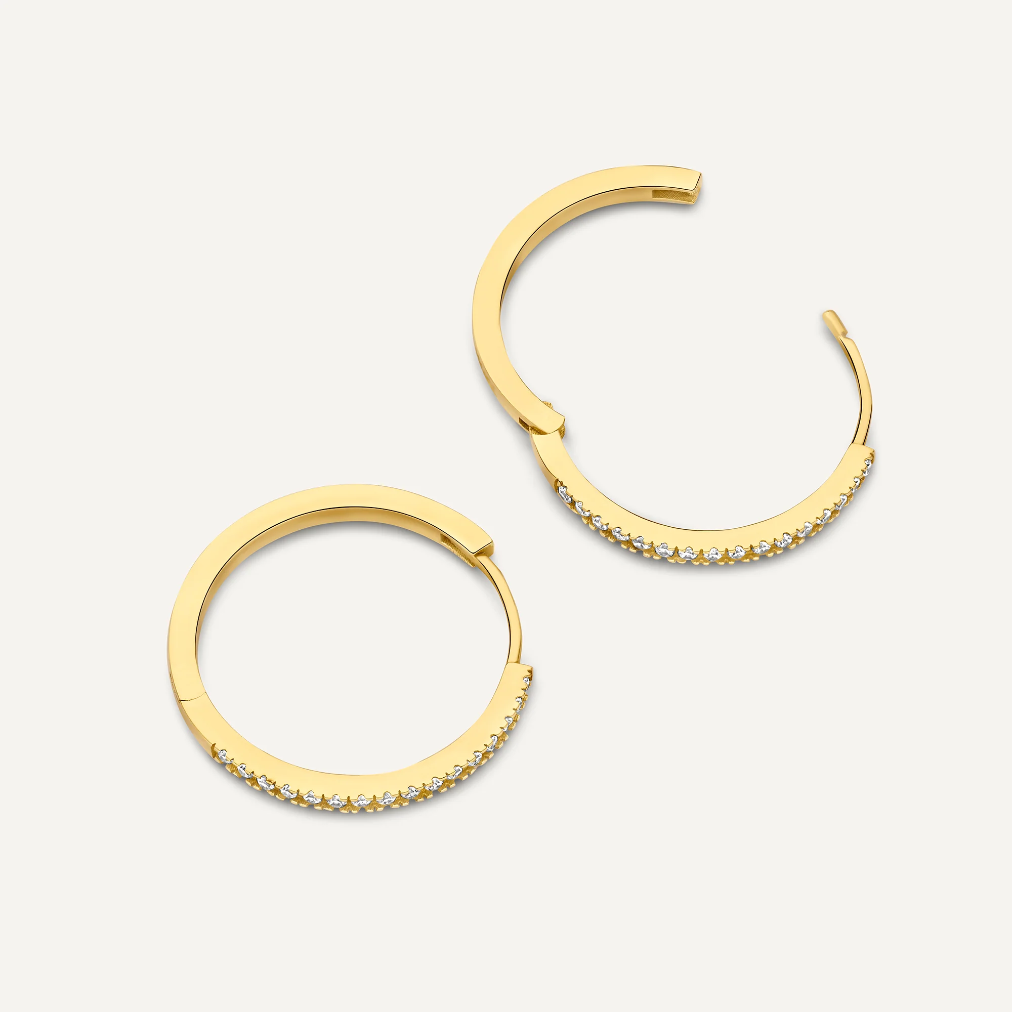 Pavé Cubic Zirconia Medium Hoops (18mm) - Image 6