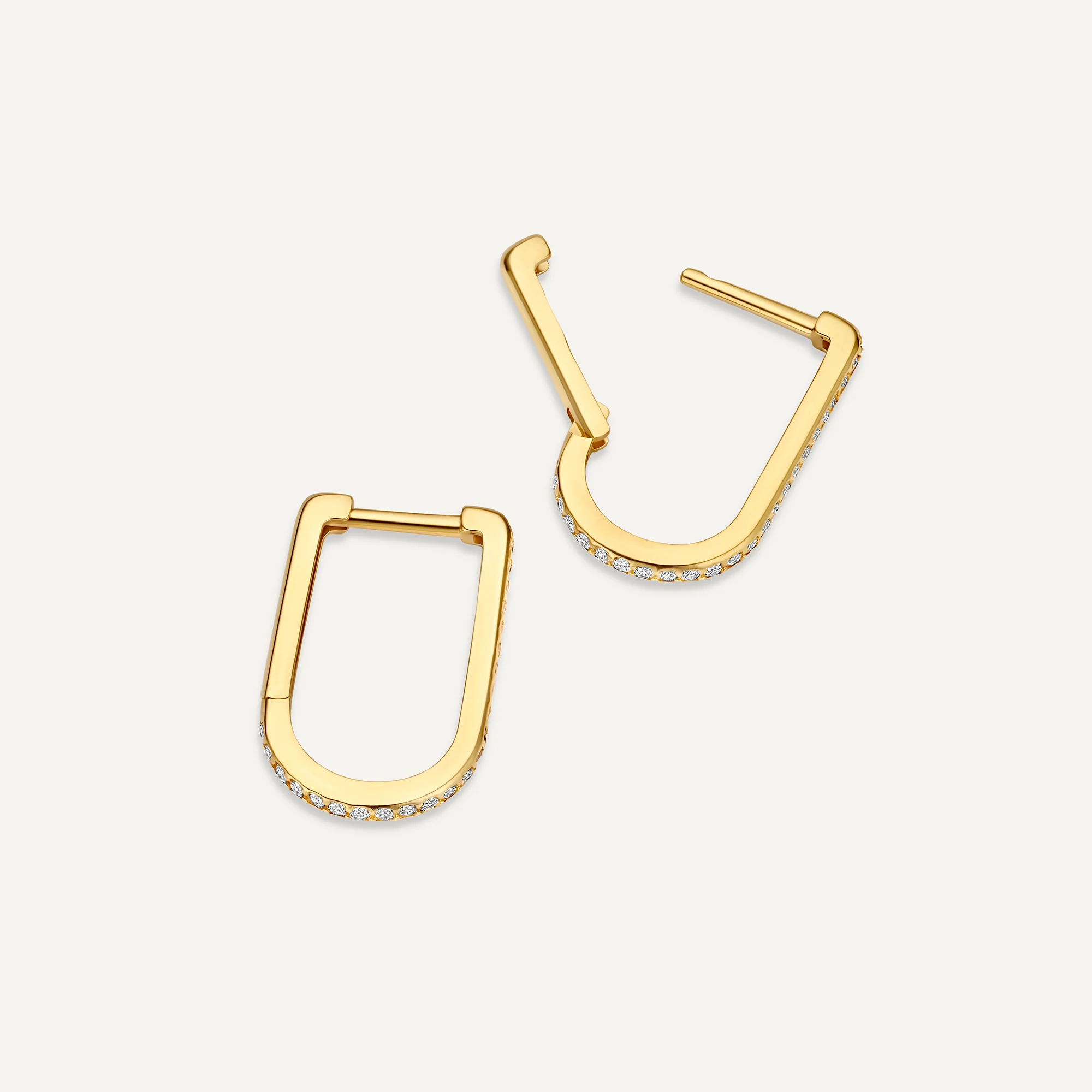 Pavé Cubic Zirconia Medium U Hoops (18mm) - Image 4