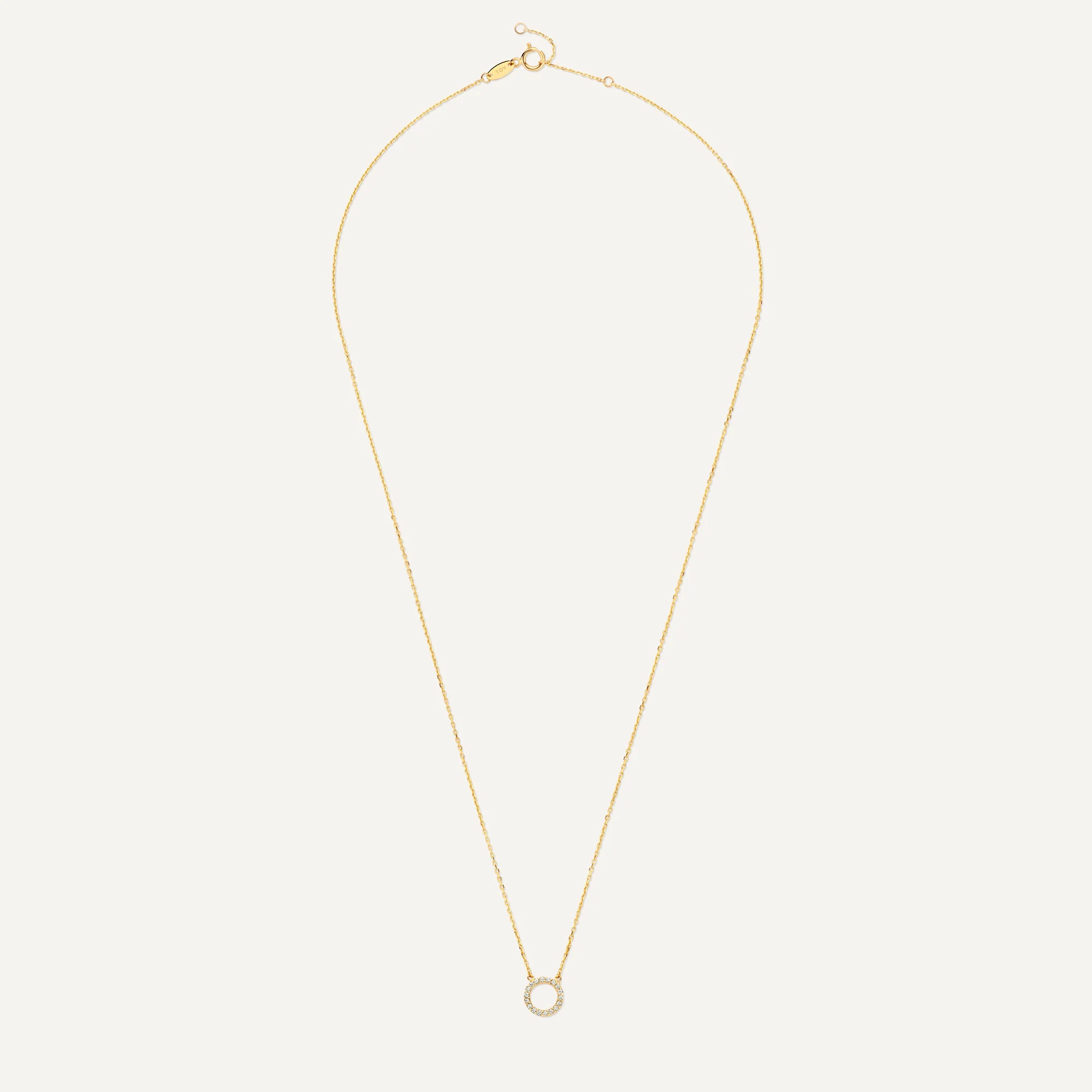 Pavé Cubic Zirconia Open Halo Pendant Necklace - Image 10