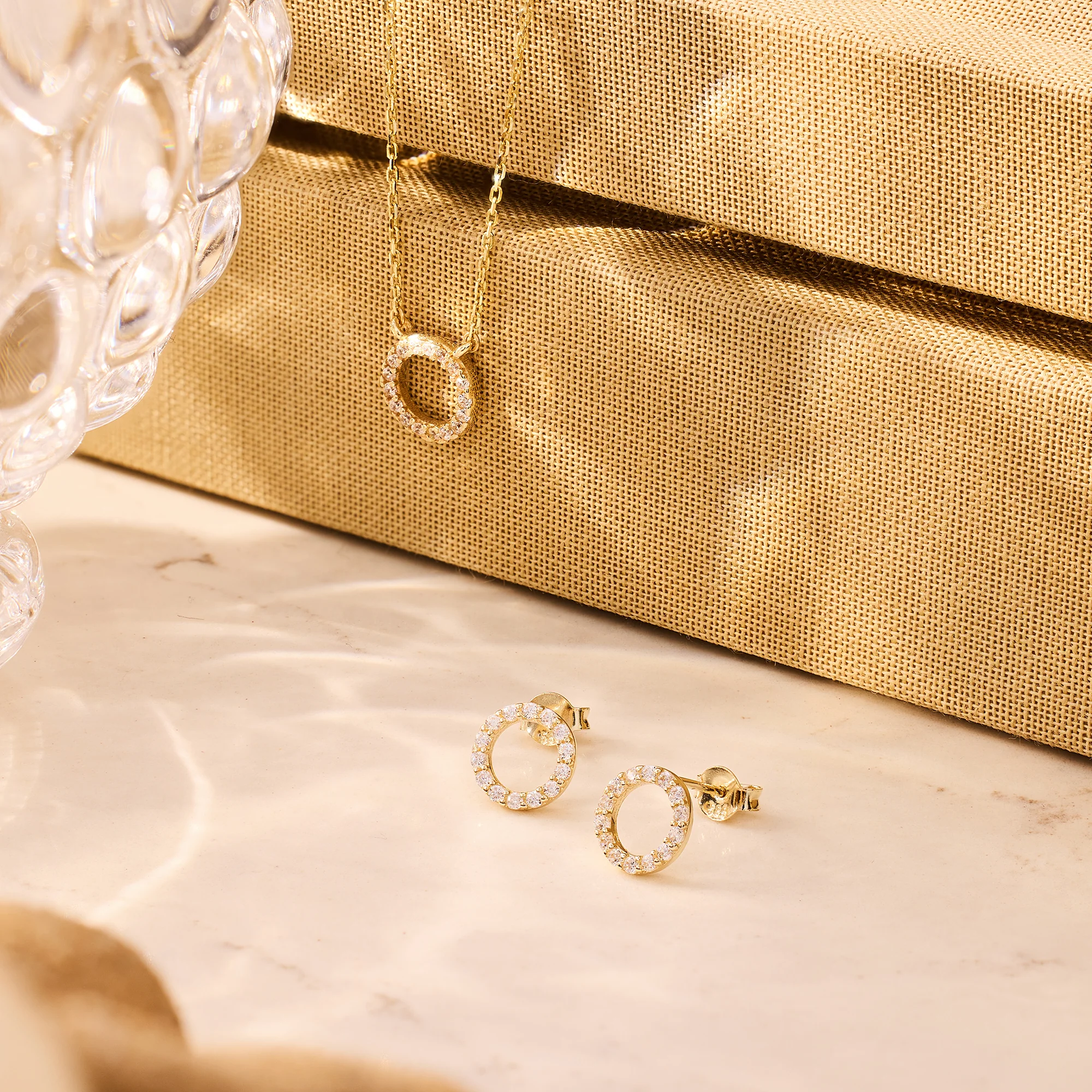 Pavé Cubic Zirconia Open Halo Pendant Necklace - Image 11