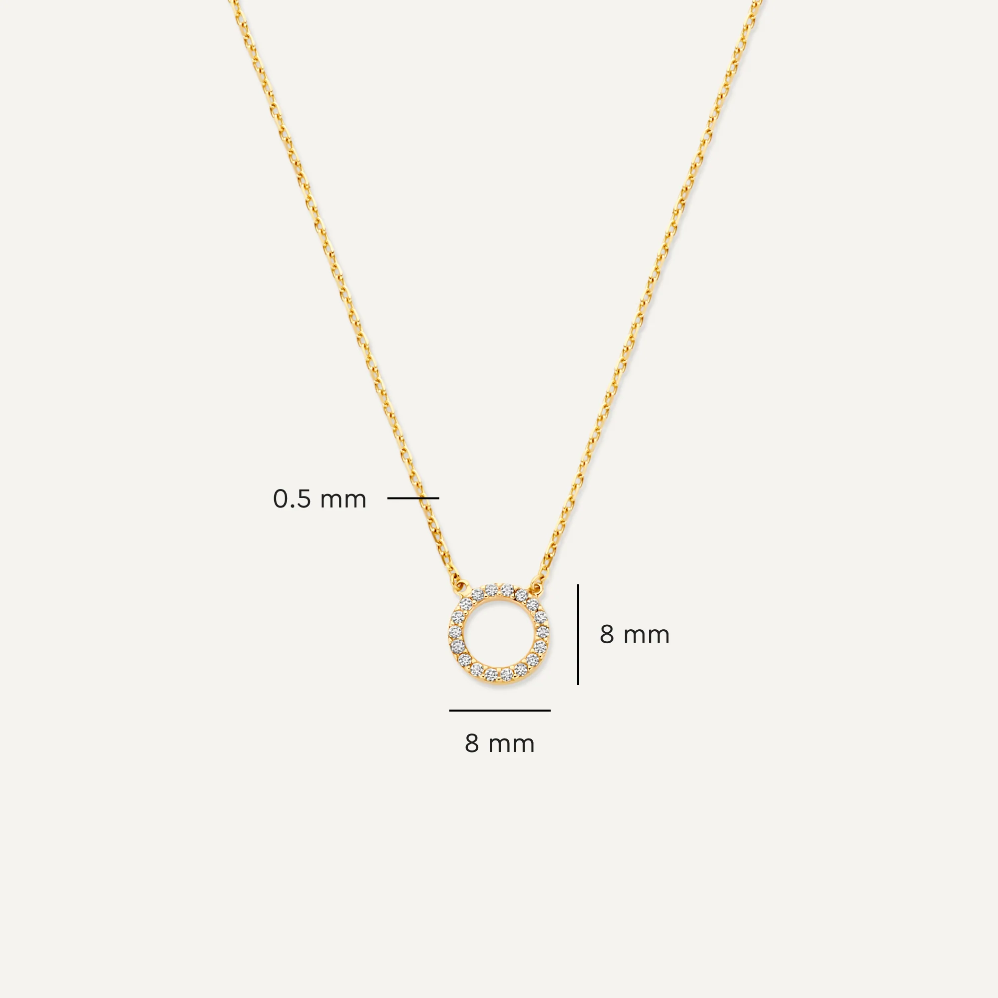Pavé Cubic Zirconia Open Halo Pendant Necklace - Image 8