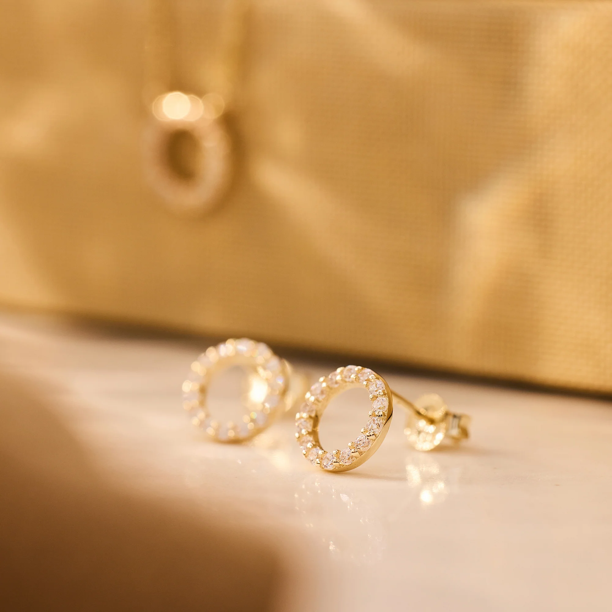 Pavé Cubic Zirconia Open Halo Studs - Image 4