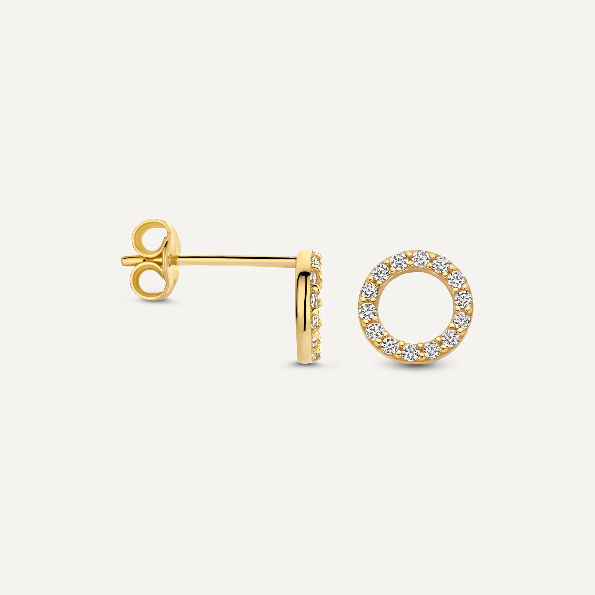 Pavé Cubic Zirconia Open Halo Studs - Image 5