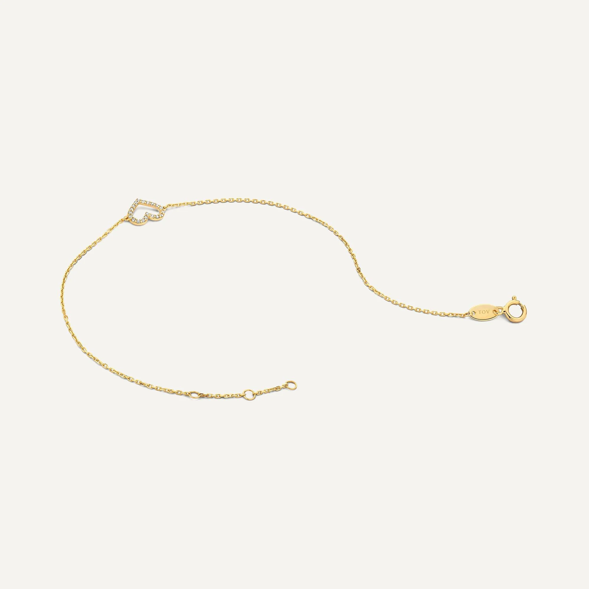 Pavé Cubic Zirconia Open Heart Bracelet - Image 5