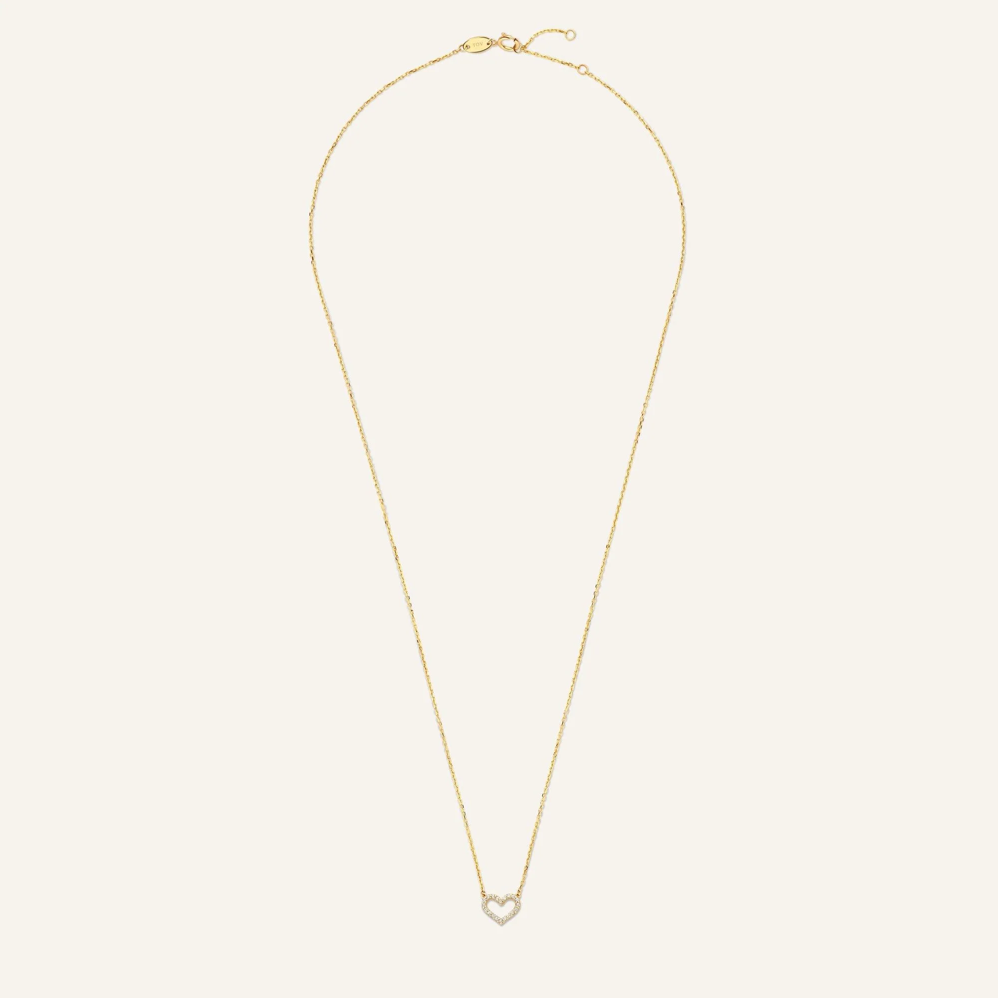 Pavé Cubic Zirconia Open Heart Pendant Necklace - Image 11