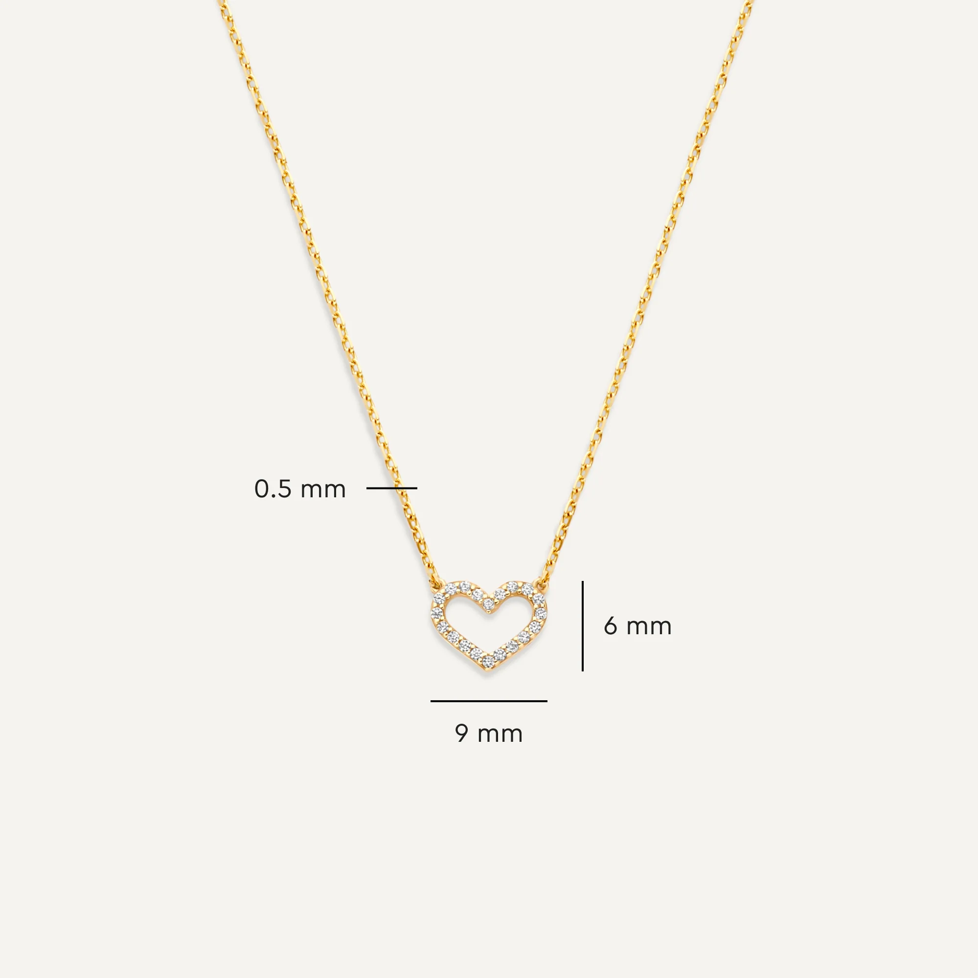 Pavé Cubic Zirconia Open Heart Pendant Necklace - Image 7