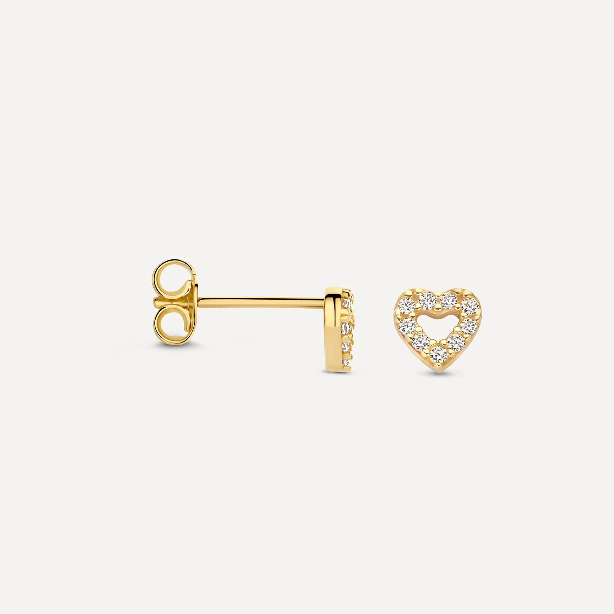Pavé Cubic Zirconia Open Heart Studs - Image 4
