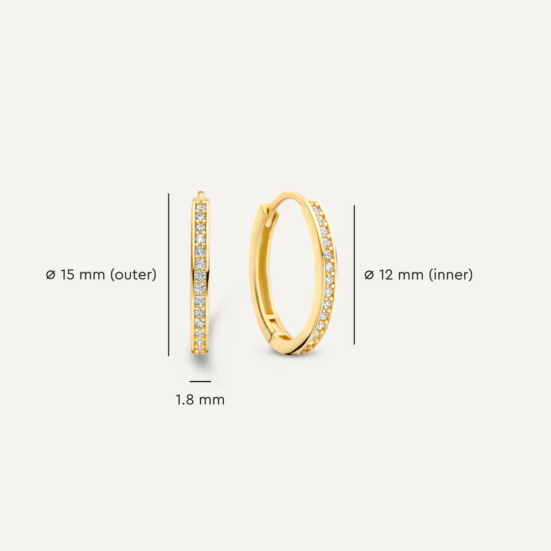 Pavé Cubic Zirconia Oval Hoops Set - Image 3