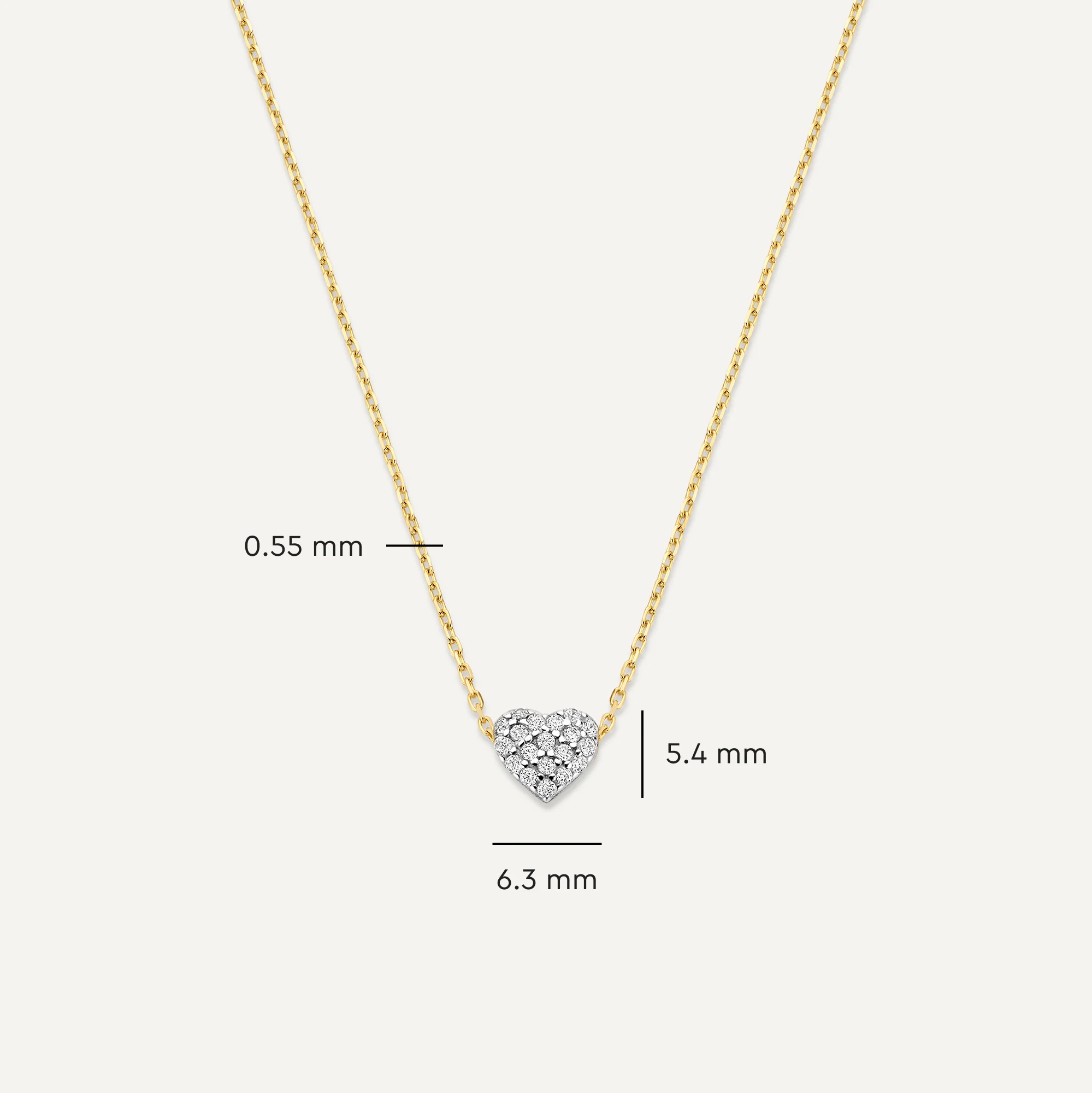 Pavé Cubic Zirconia Puffy Heart Pendant Necklace - Image 5