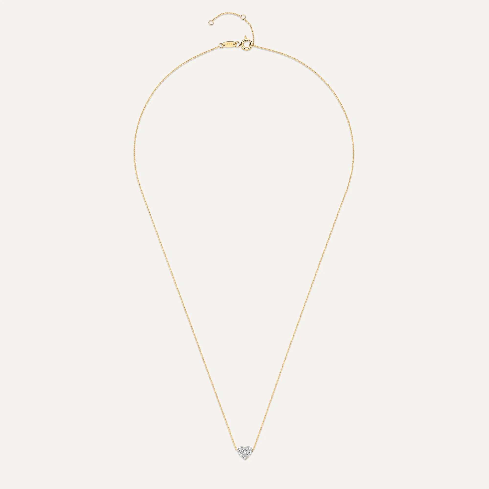 Pavé Cubic Zirconia Puffy Heart Pendant Necklace - Image 9
