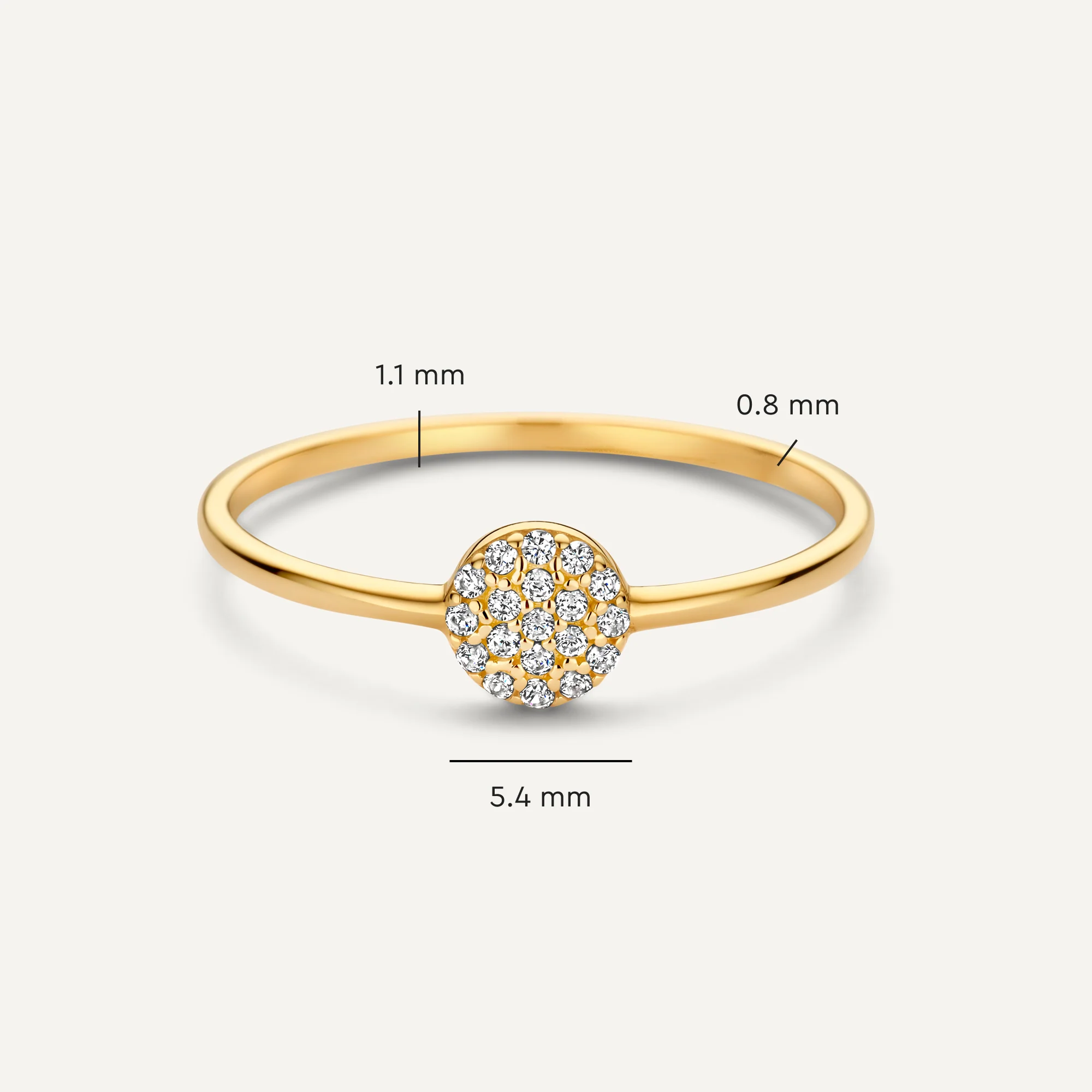 Pavé Cubic Zirconia Round Ring - Image 4