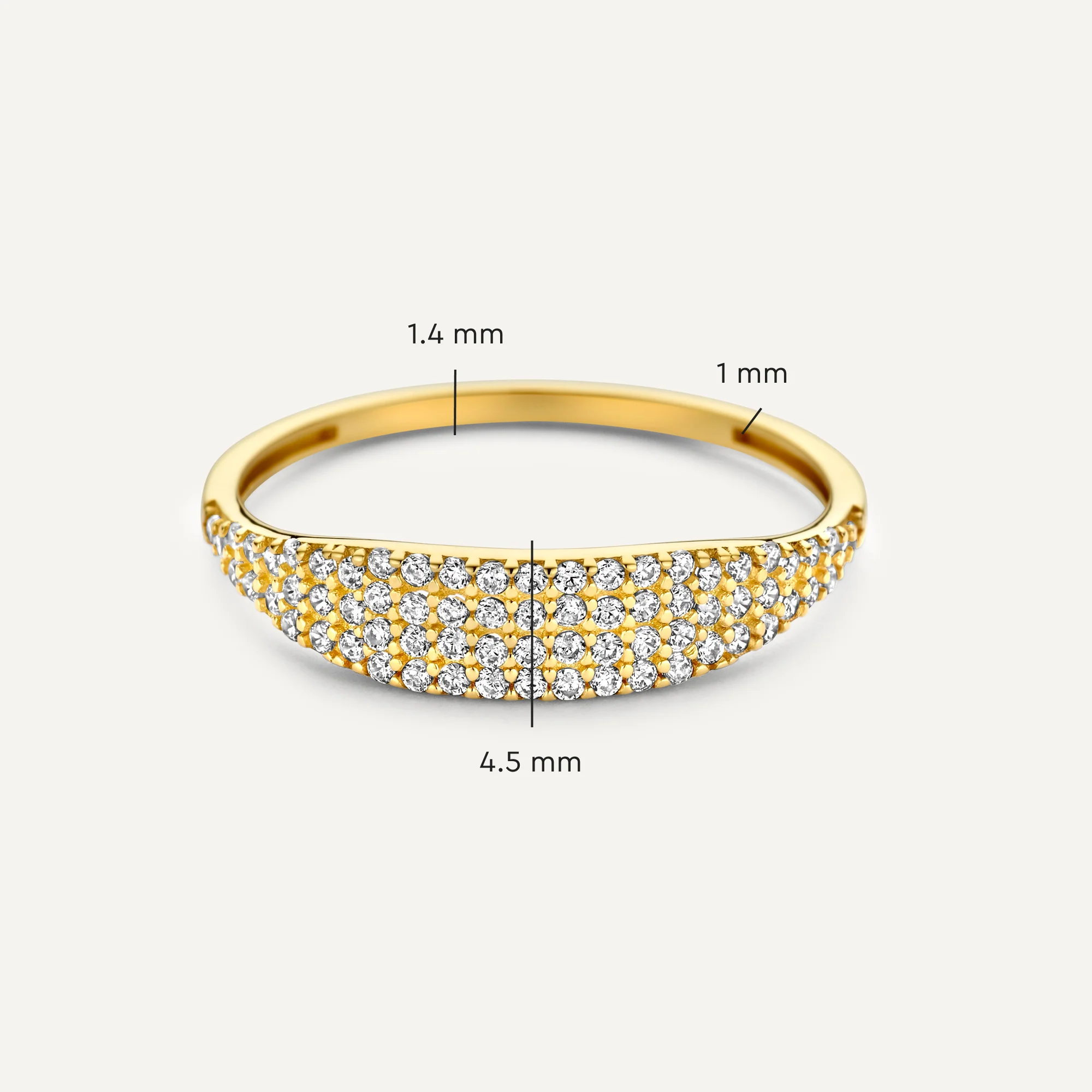 Pavé Cubic Zirconia Signet Ring - Image 4