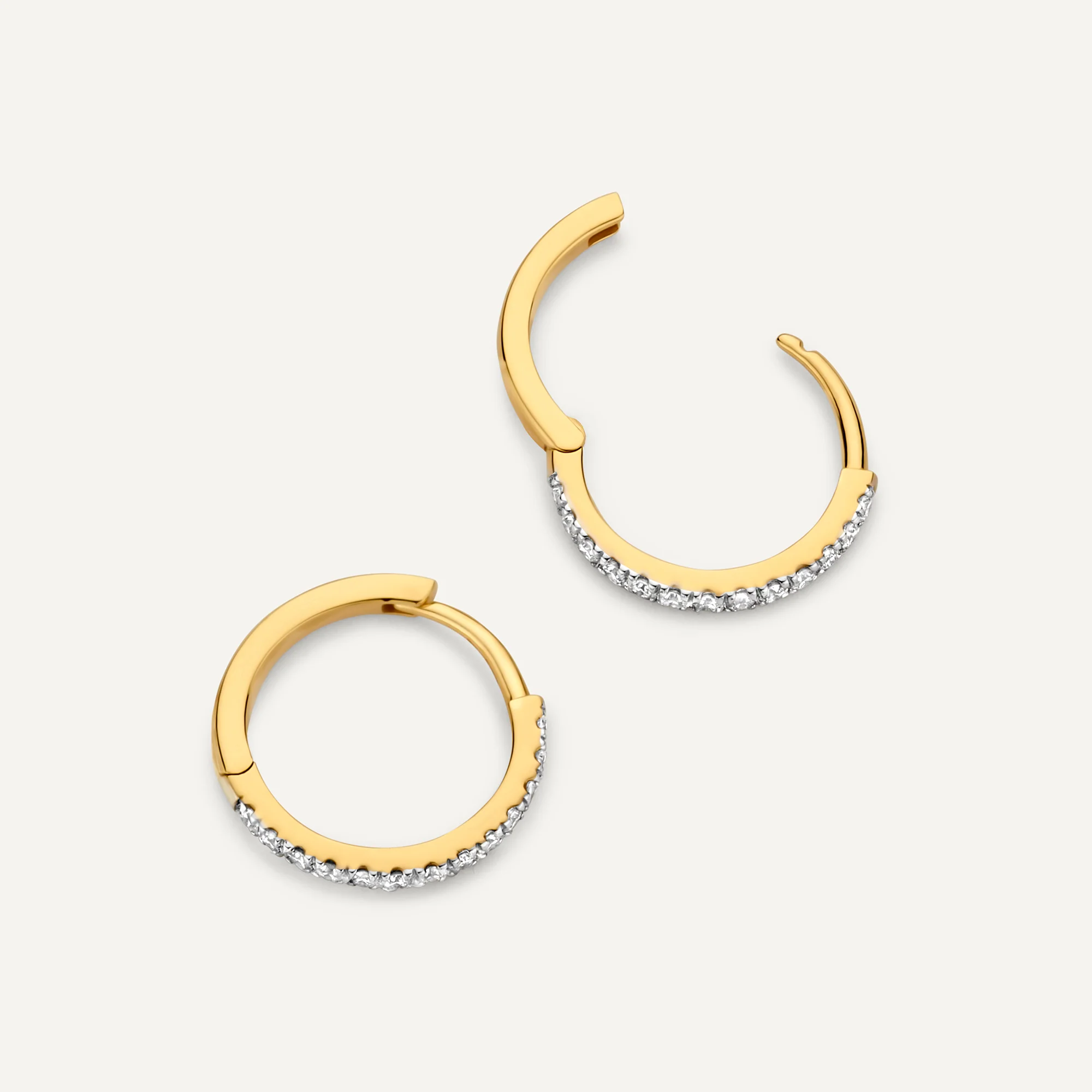 Pavé Diamond Huggie Hoops (12mm) (0.12 ct) - Image 4