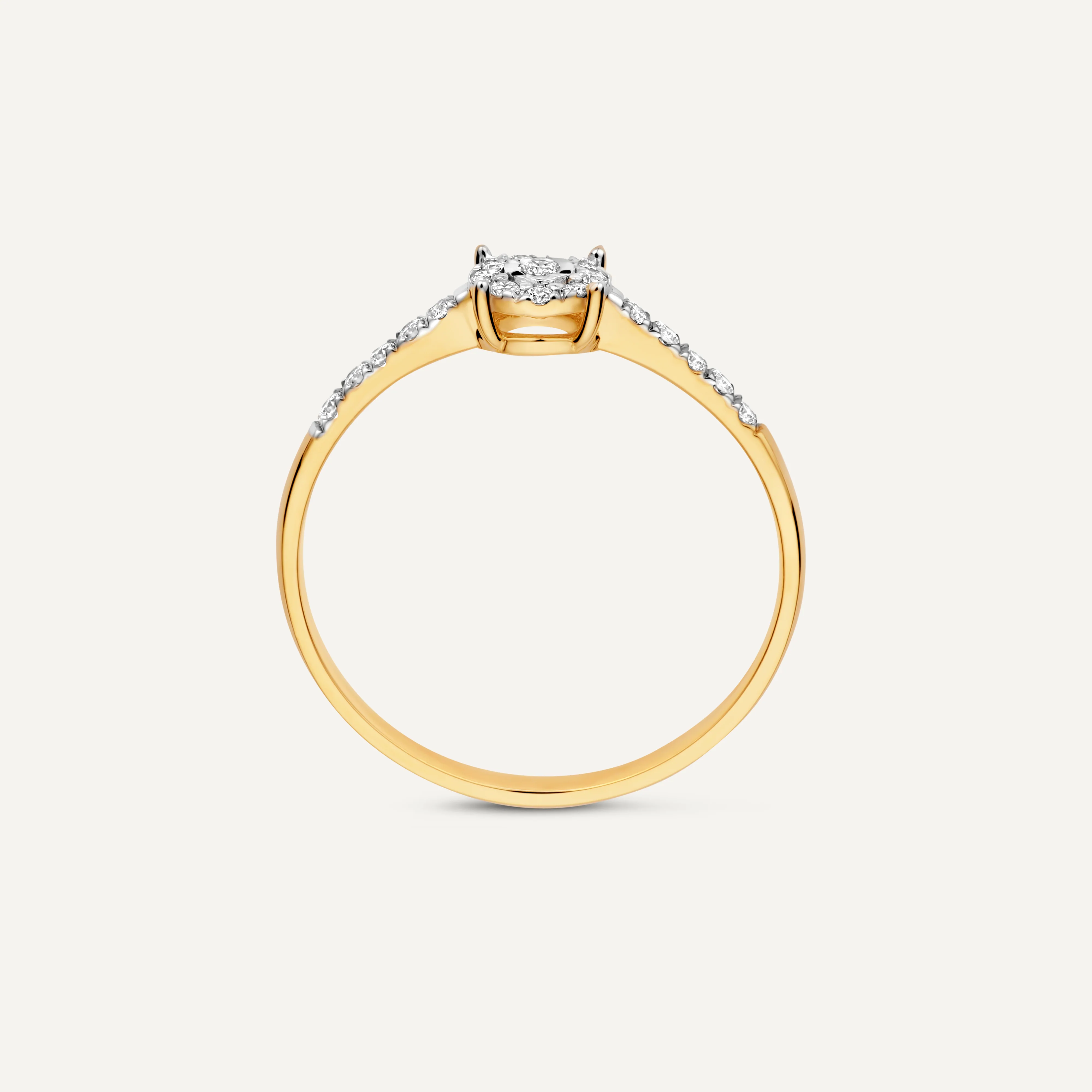 Pavé Four Prong Diamond Halo Ring (0.13 ct) - Image 6