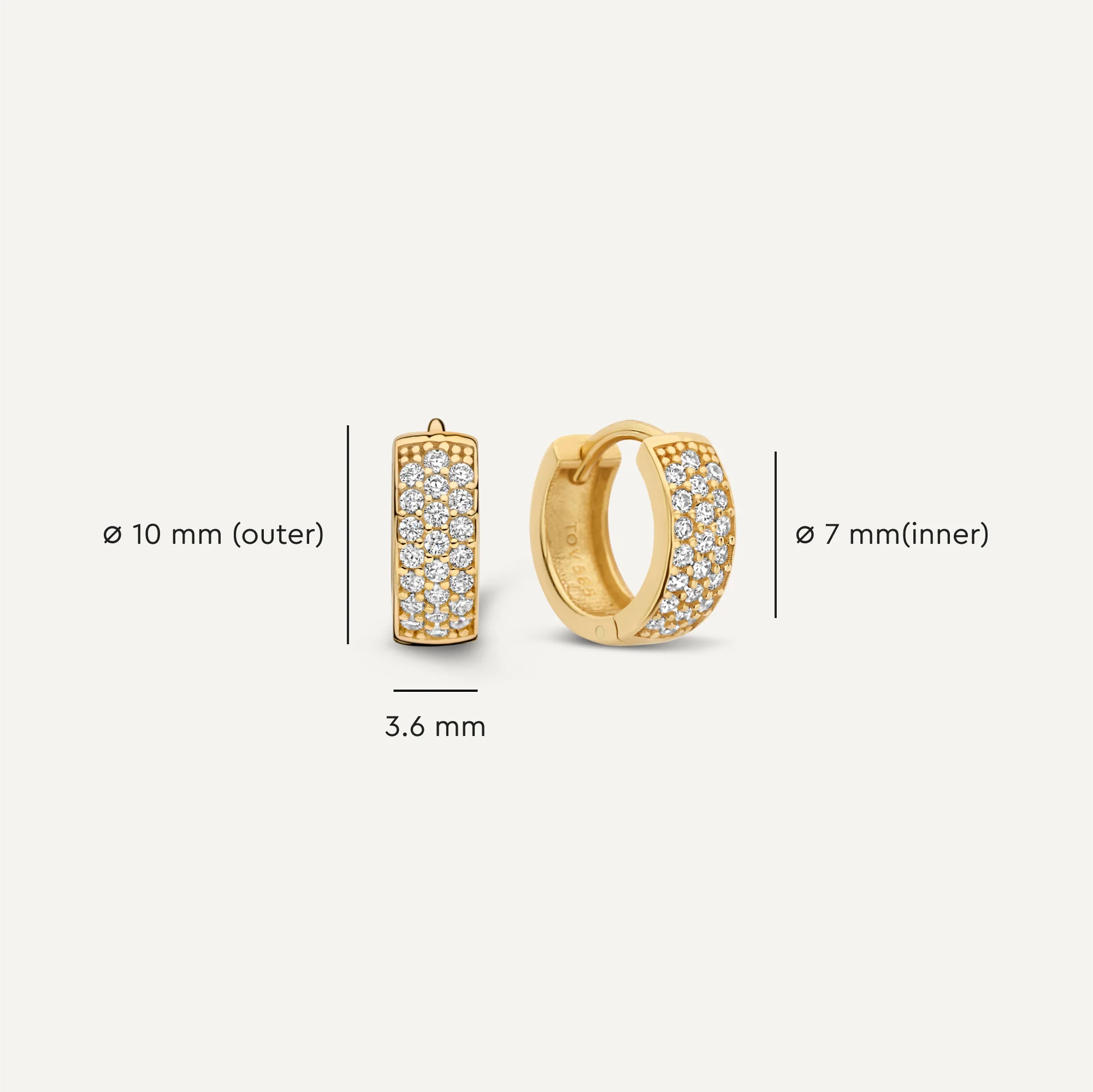Pavé Zirconia Hoops Sphere Earrings Set - Image 3
