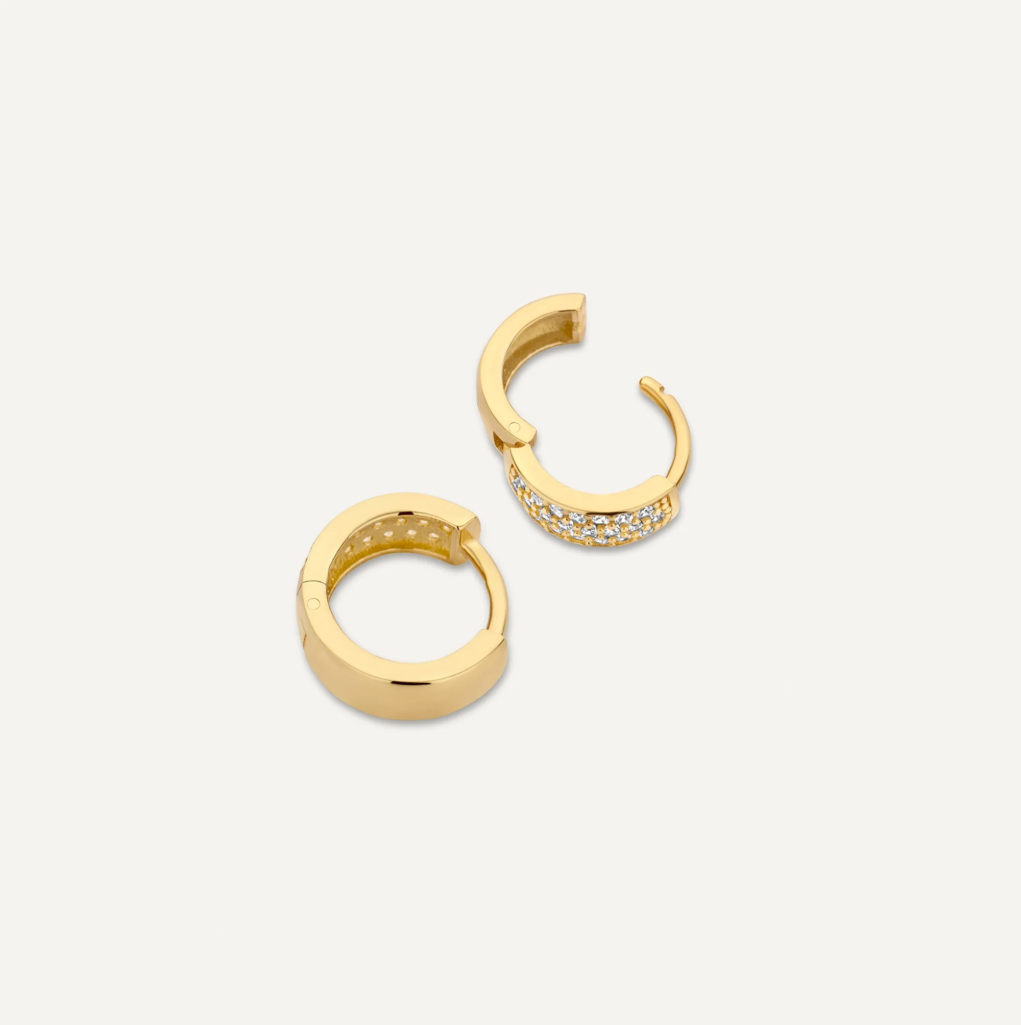 Pavé Zirconia Hoops Sphere Earrings Set - Image 7