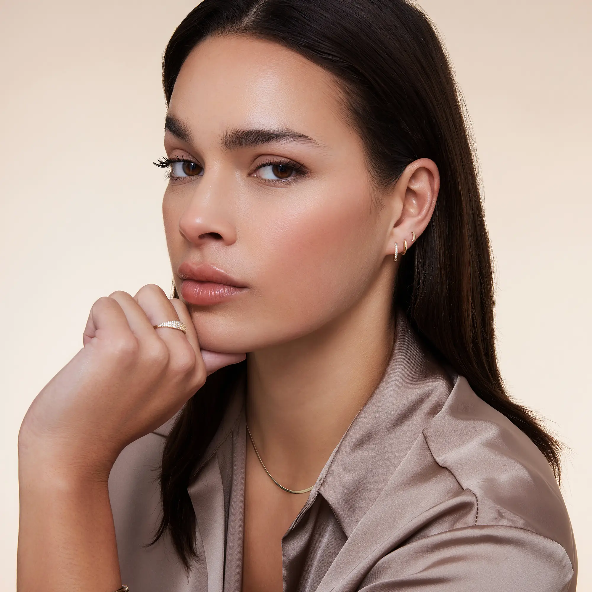Pavé Zirconia Moon Earring Set - Image 9