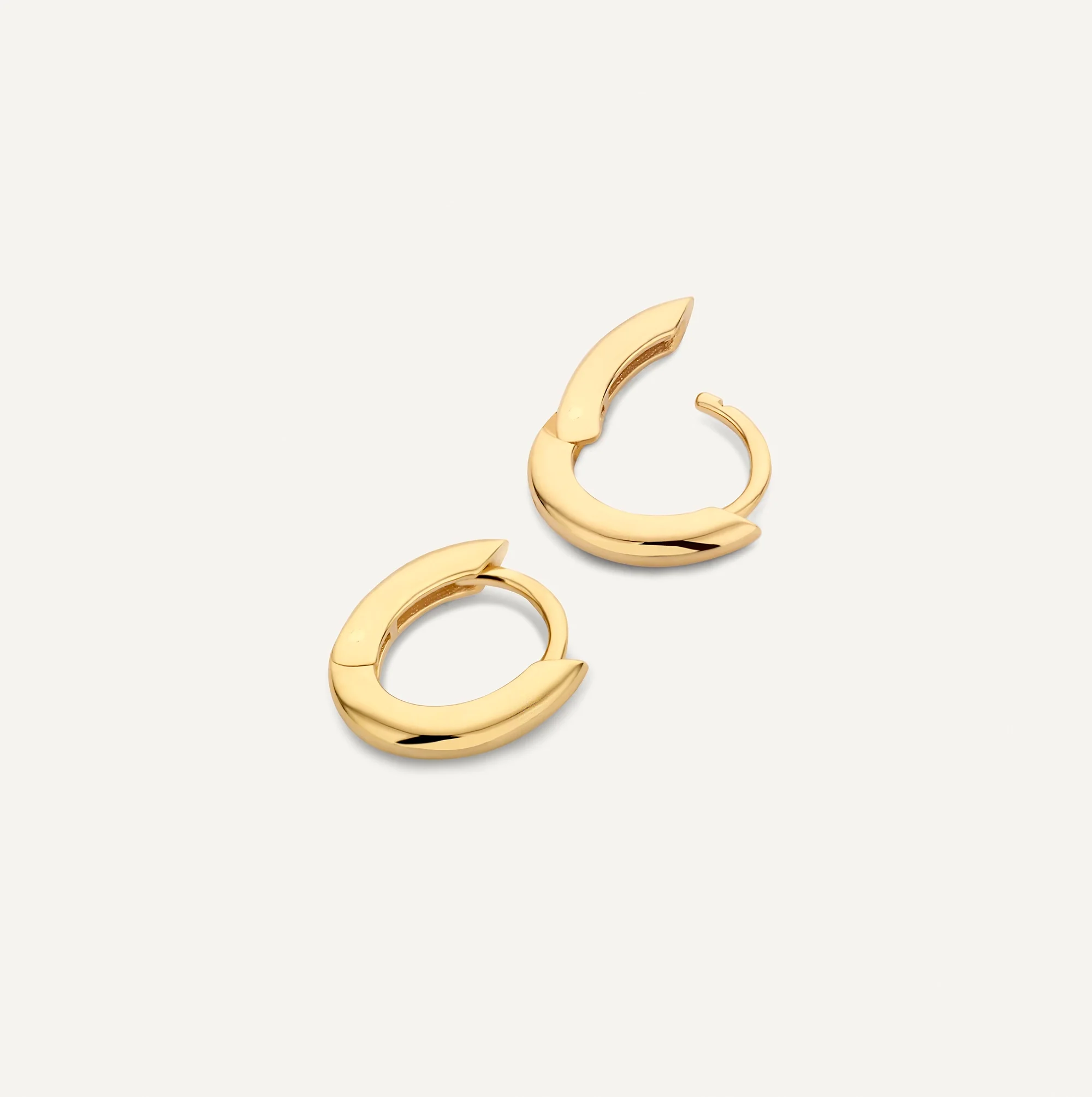 Oval Small Huggie Hoops (10mm) - Image 4