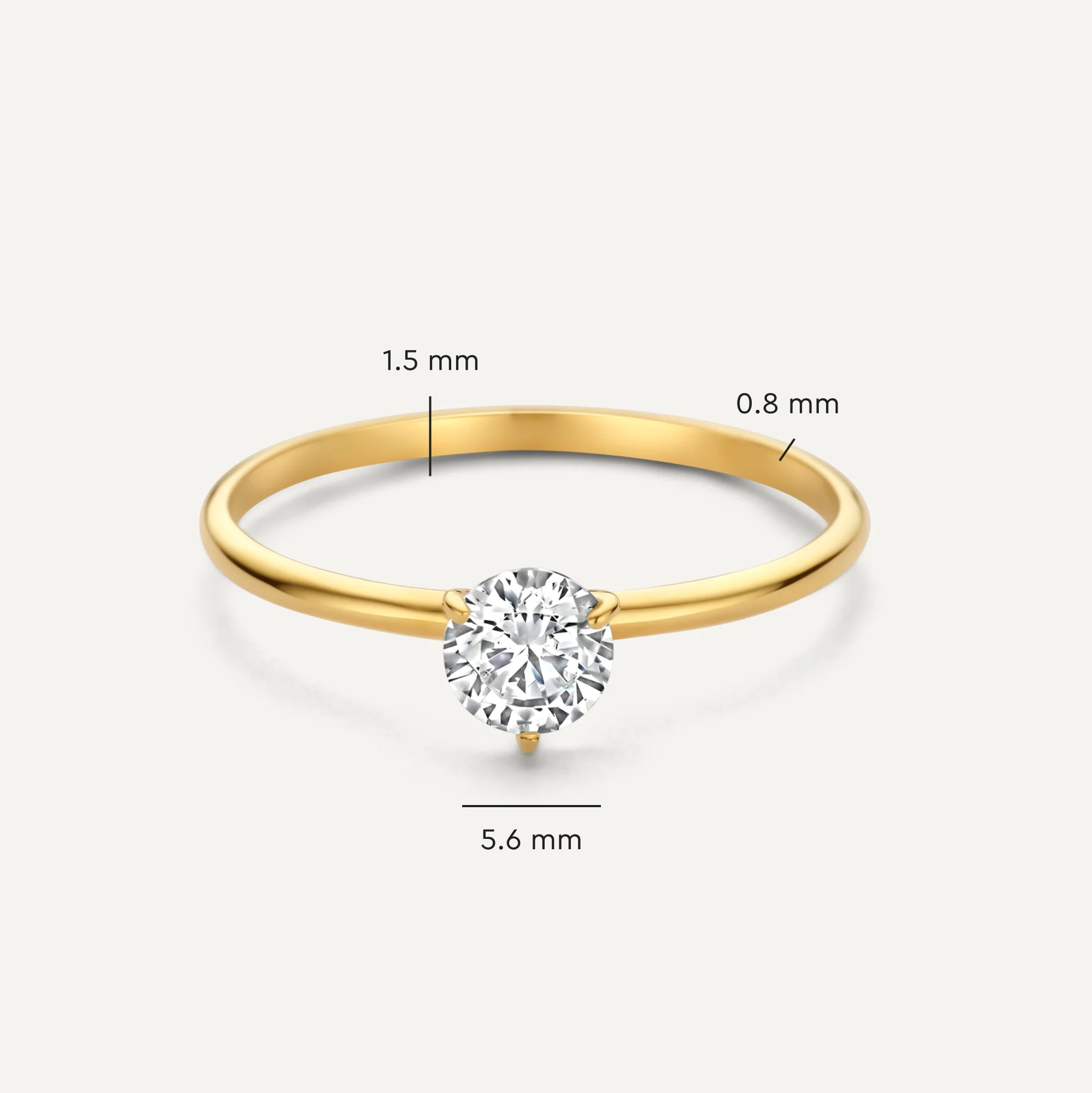 Prong Beaded Zirconia Rings Set - Image 8