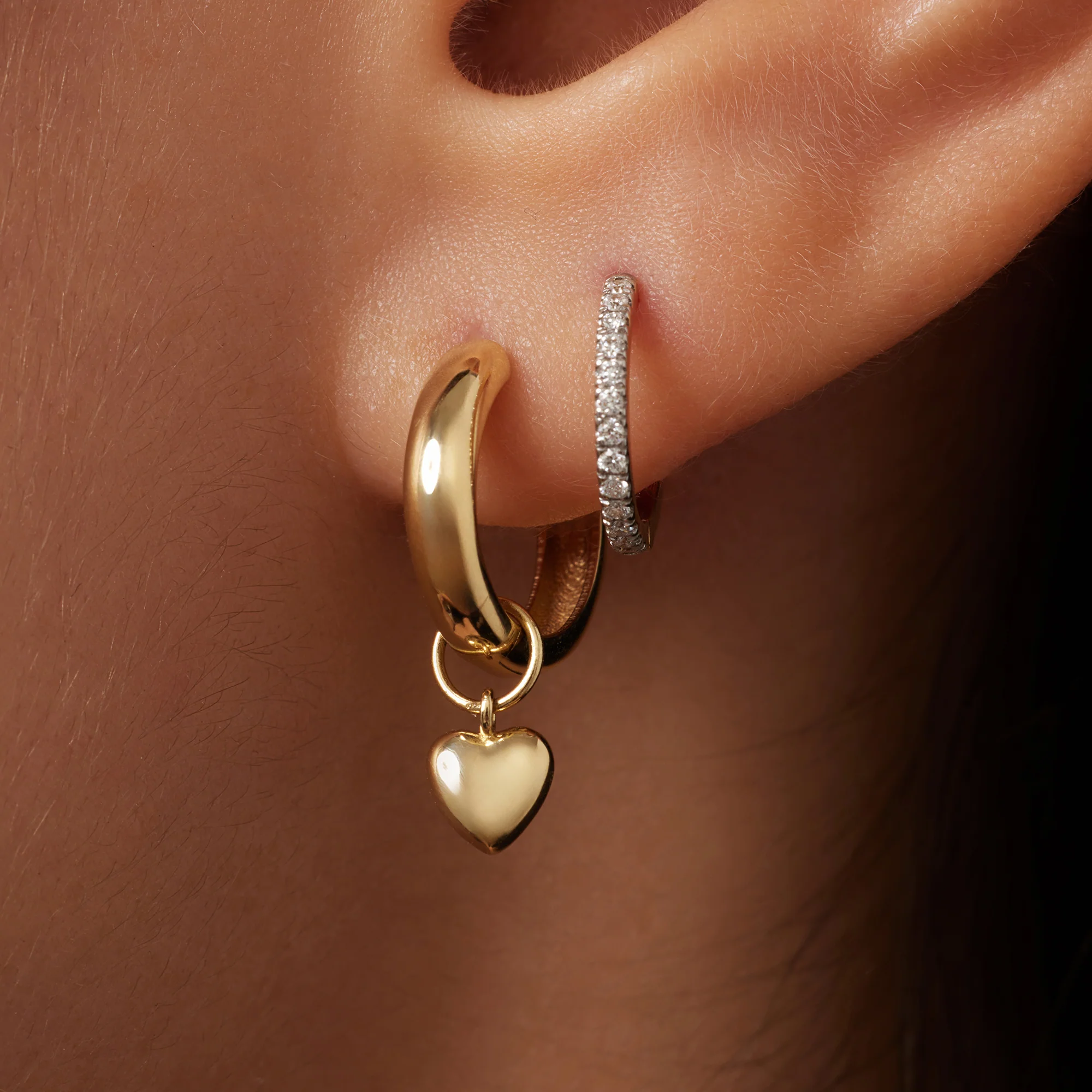Puffy Heart Hoop Charm - Image 3