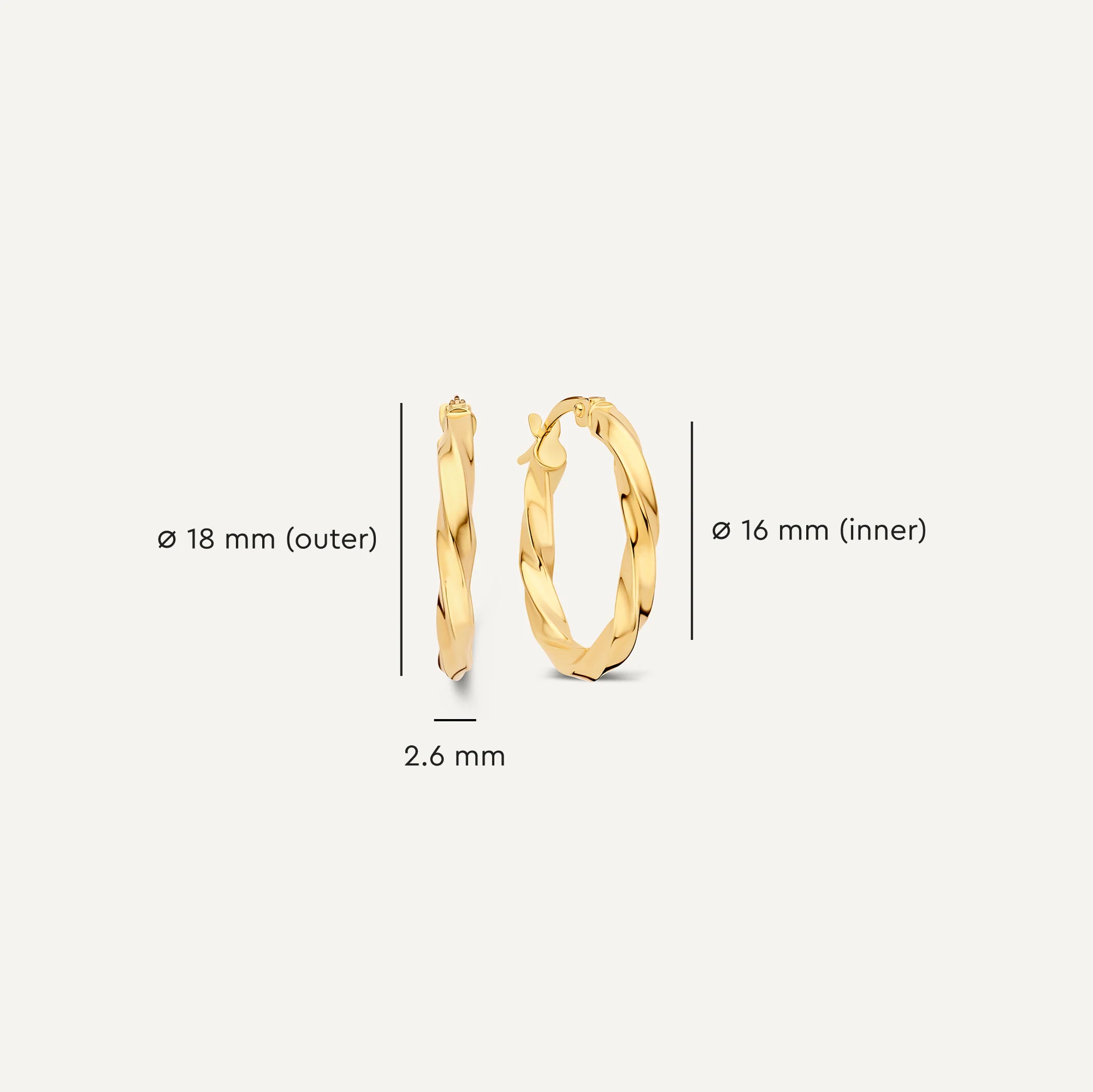 Rope Tube Small Hoops (18 mm) - Image 4