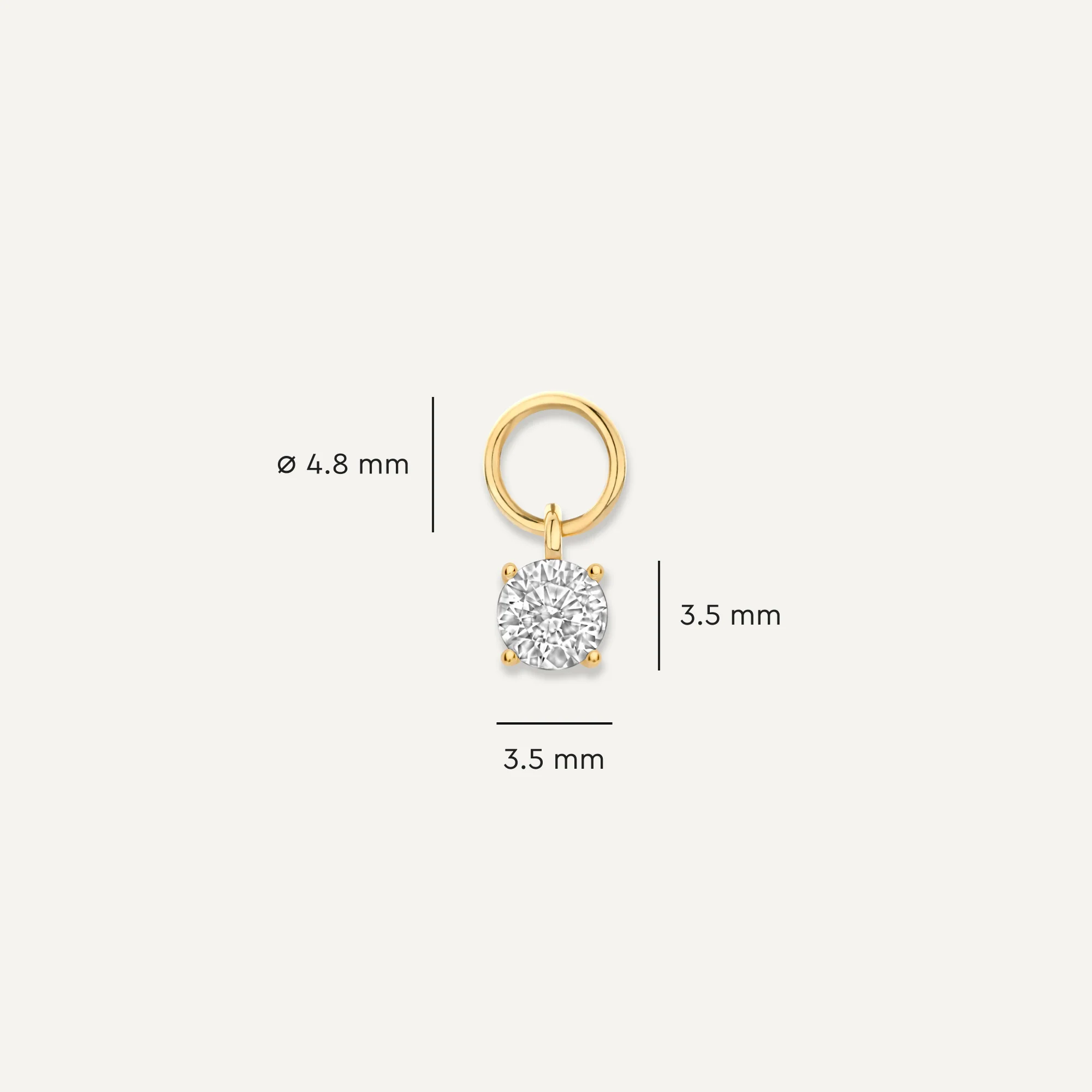 Round Cut Cubic Zirconia Hoop Charm - Image 9