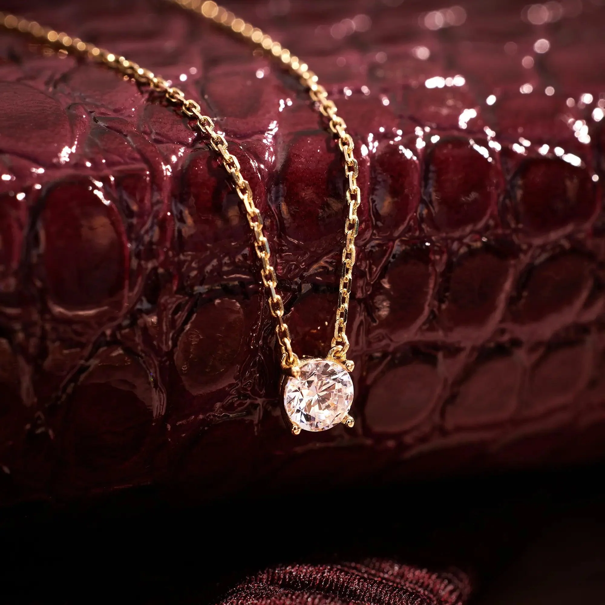 Round Cut Cubic Zirconia Pendant Necklace - Image 5