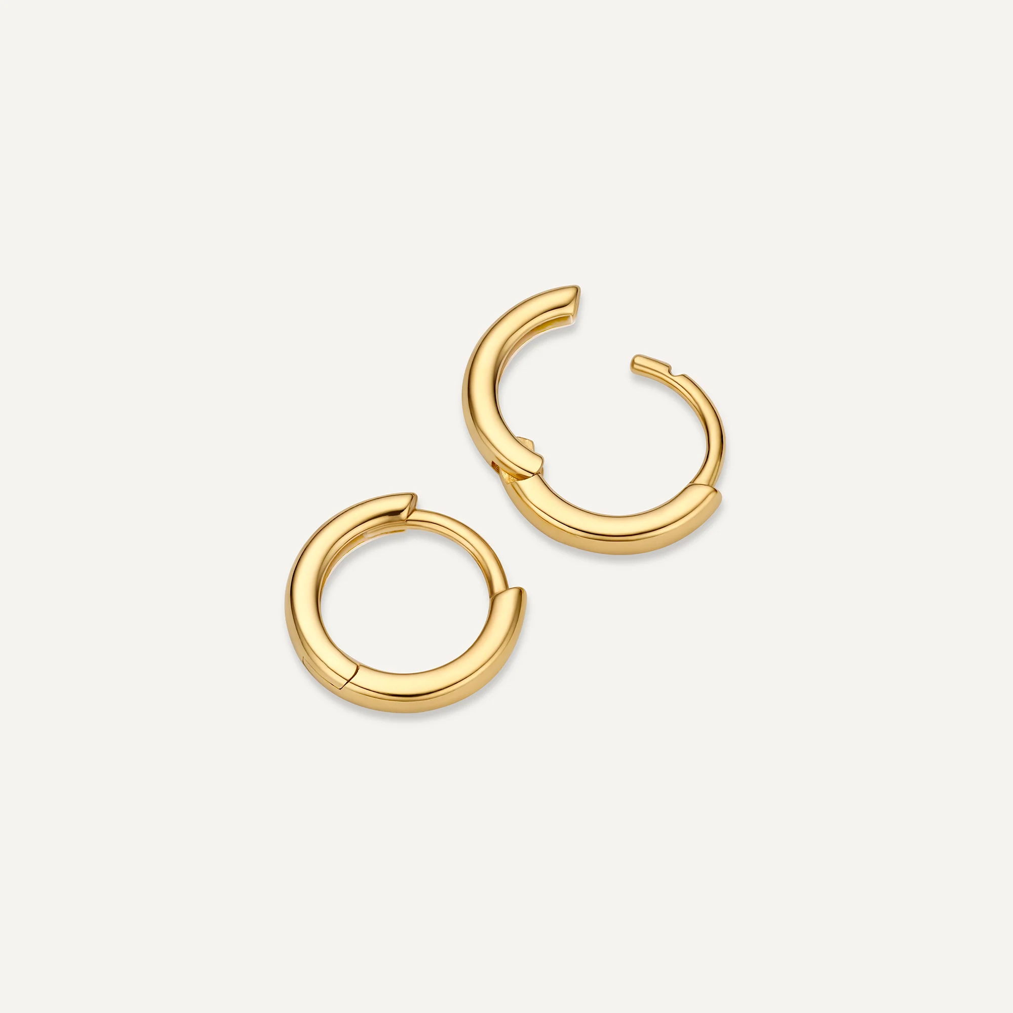 Round Edge Small Huggie Hoops (10 mm) - Image 4