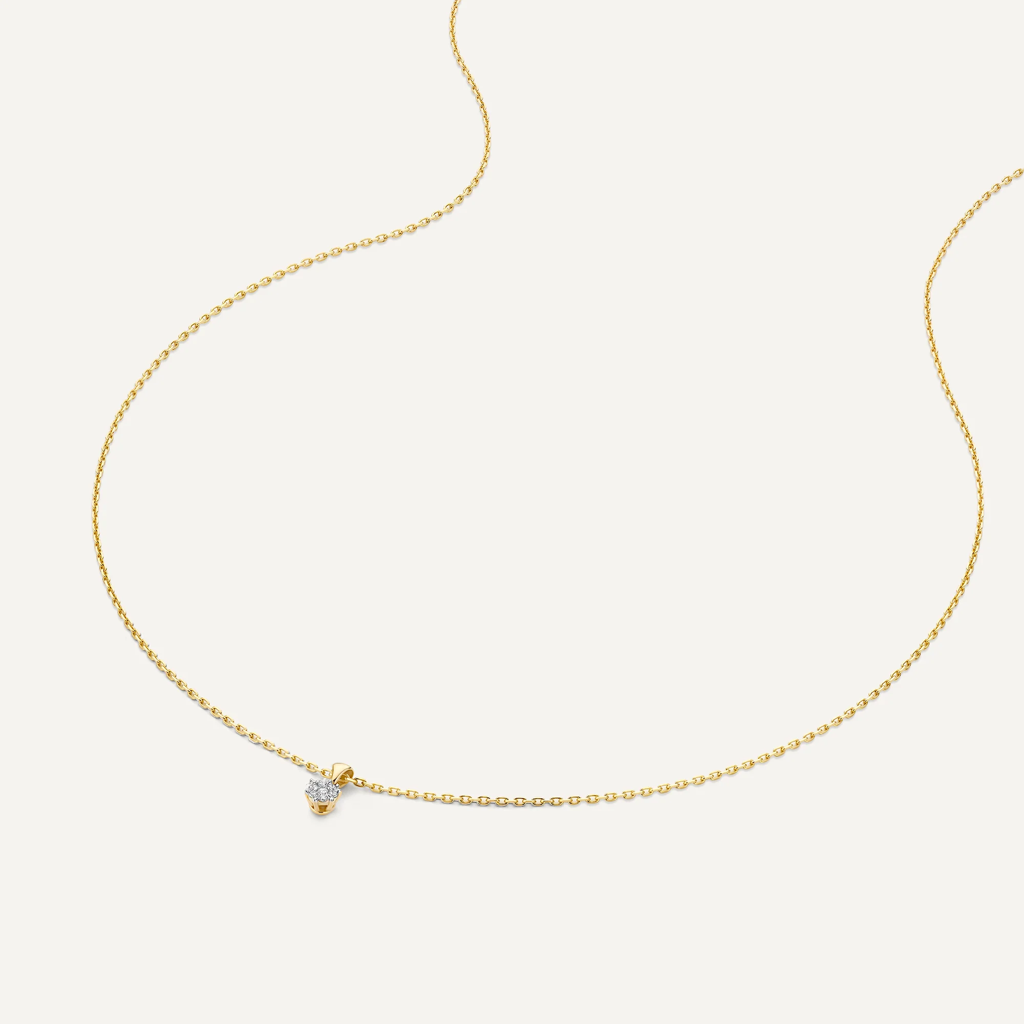 Six Prong Diamond Cluster Linked Pendant Necklace (0.06 ct) - Image 5