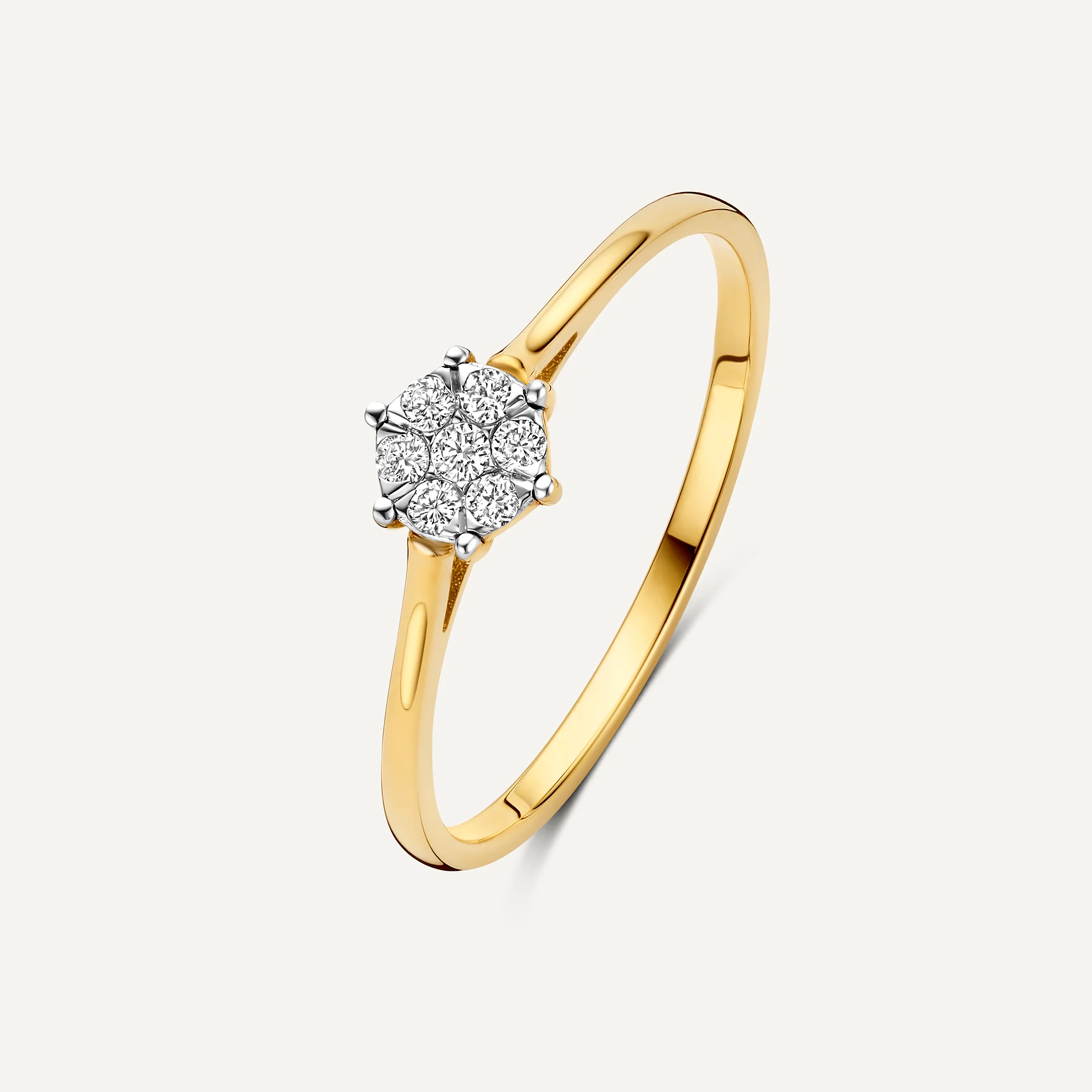 Six Prong Diamond Cluster Ring (0.10 ct)