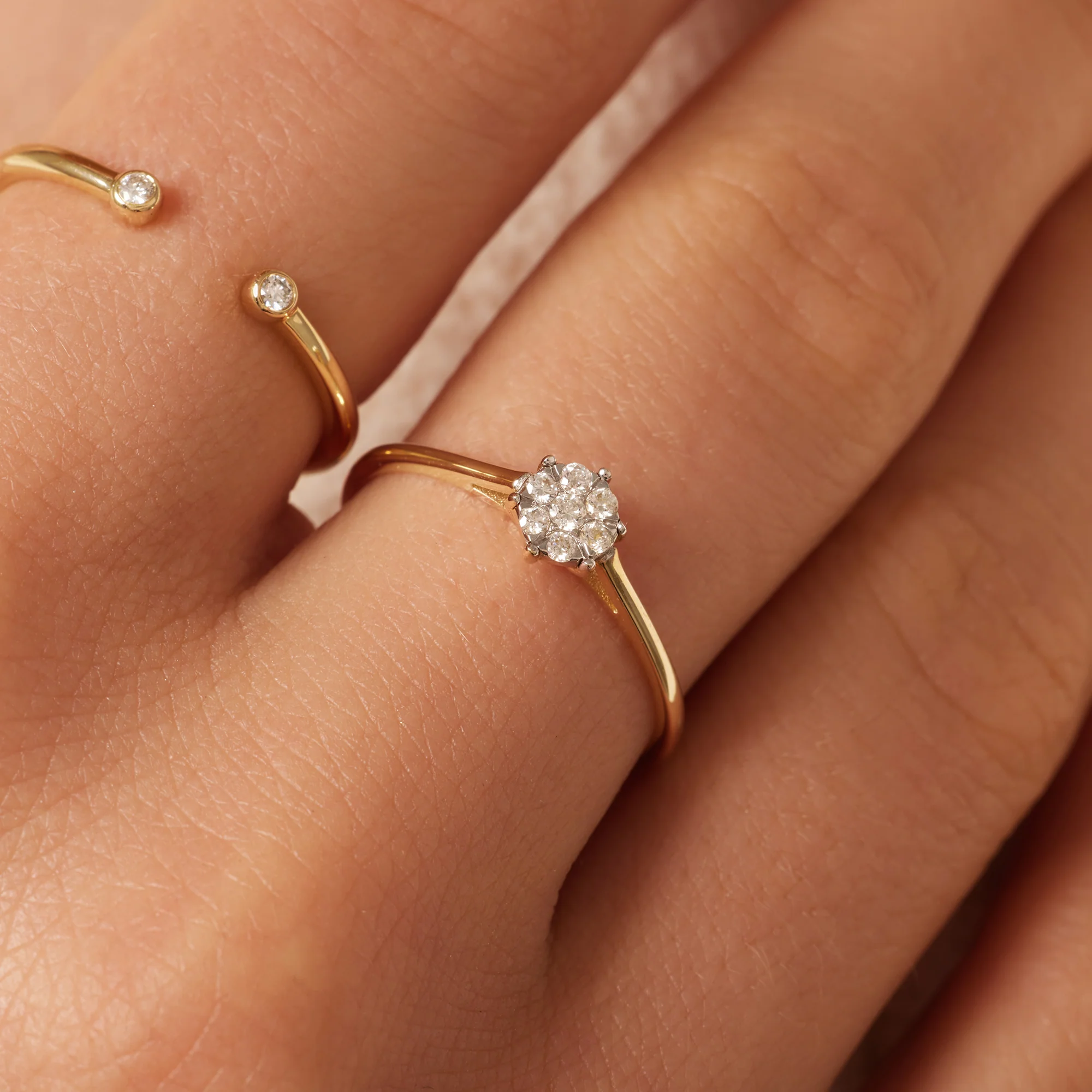 Six Prong Diamond Cluster Ring (0.10 ct) - Image 2