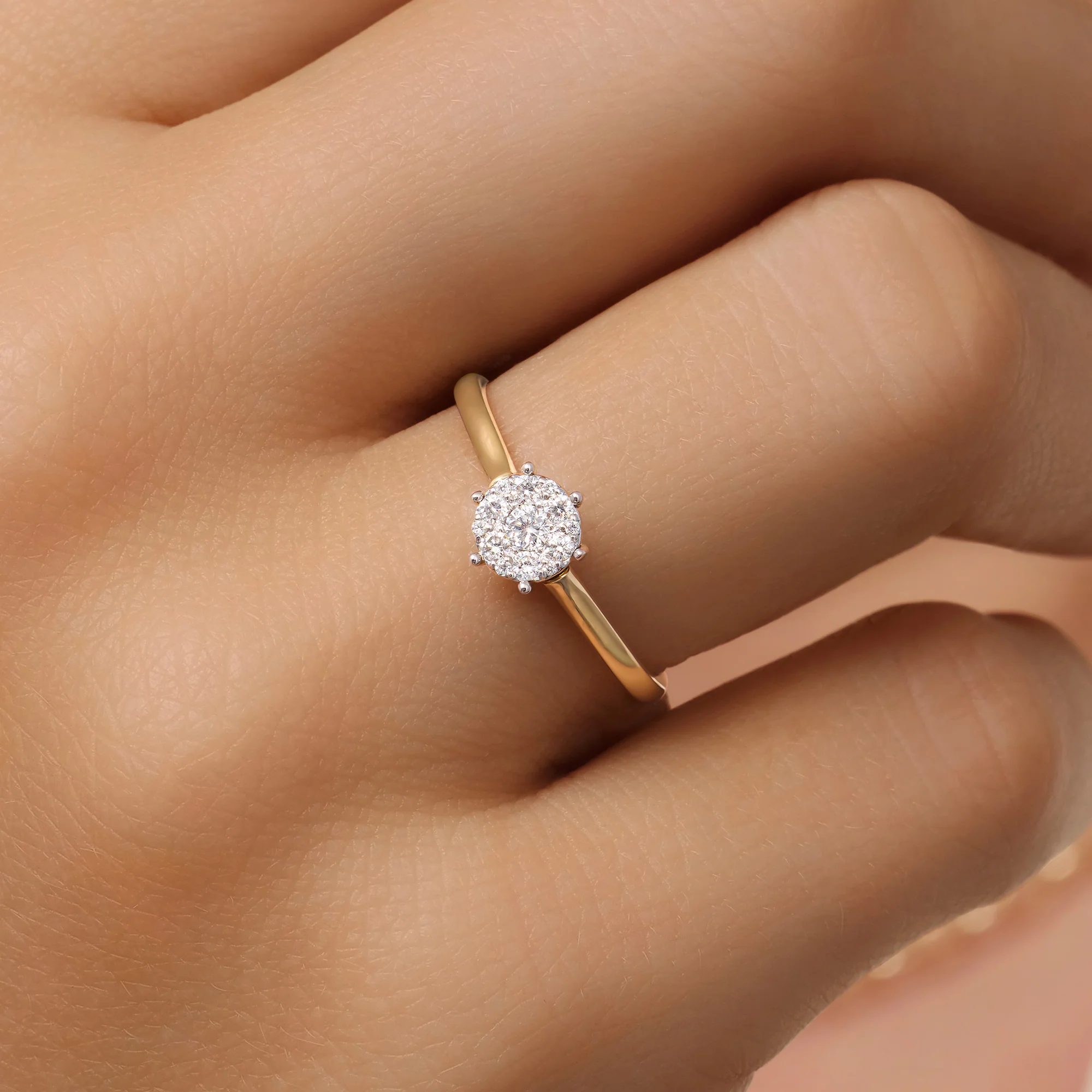 Six Prong Diamond Cluster Ring (0.15 ct) - Image 2