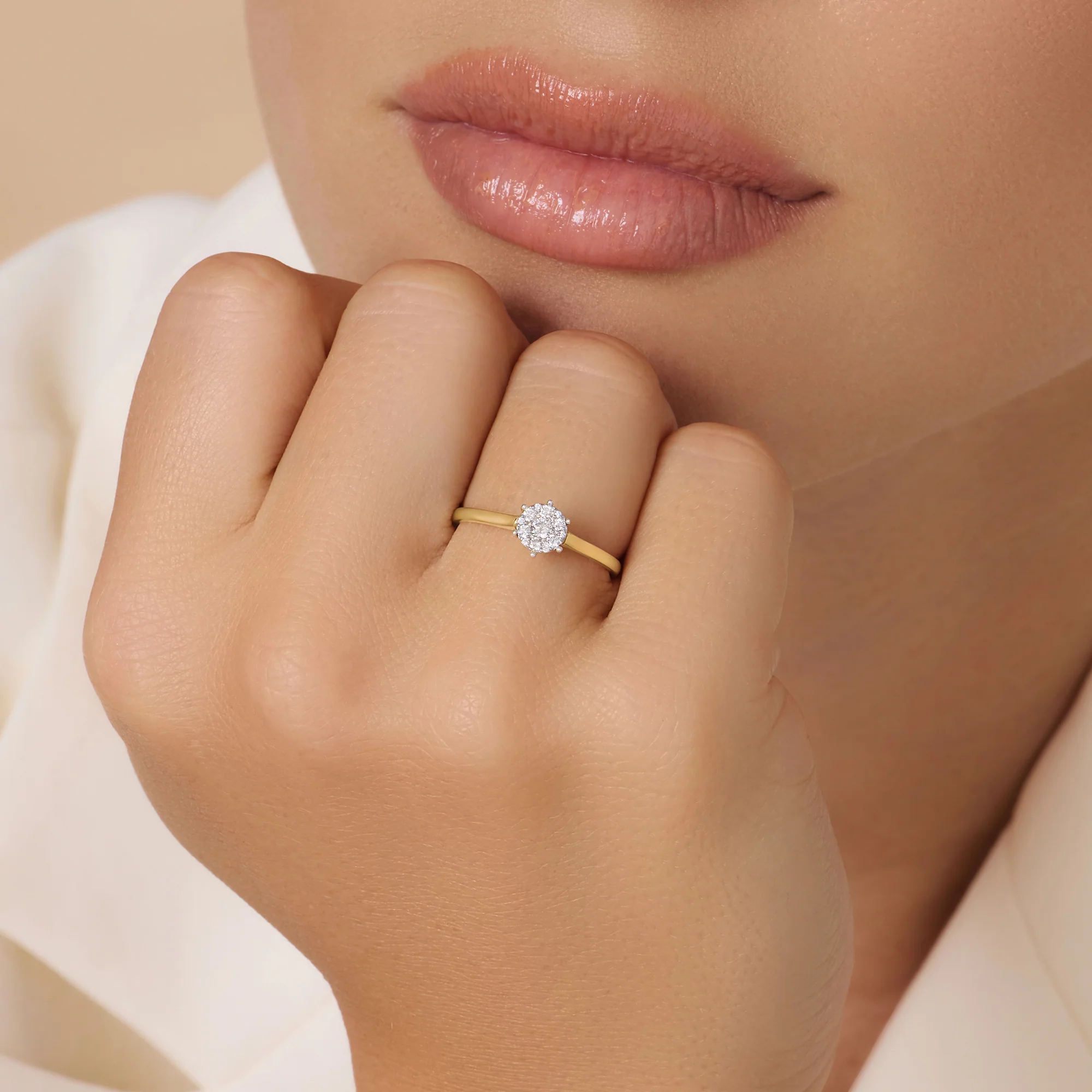 Six Prong Diamond Cluster Ring (0.15 ct) - Image 3