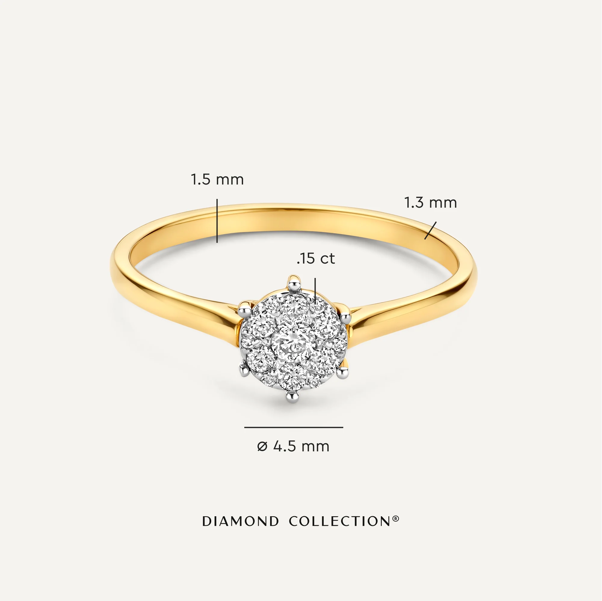 Six Prong Diamond Cluster Ring (0.15 ct) - Image 5