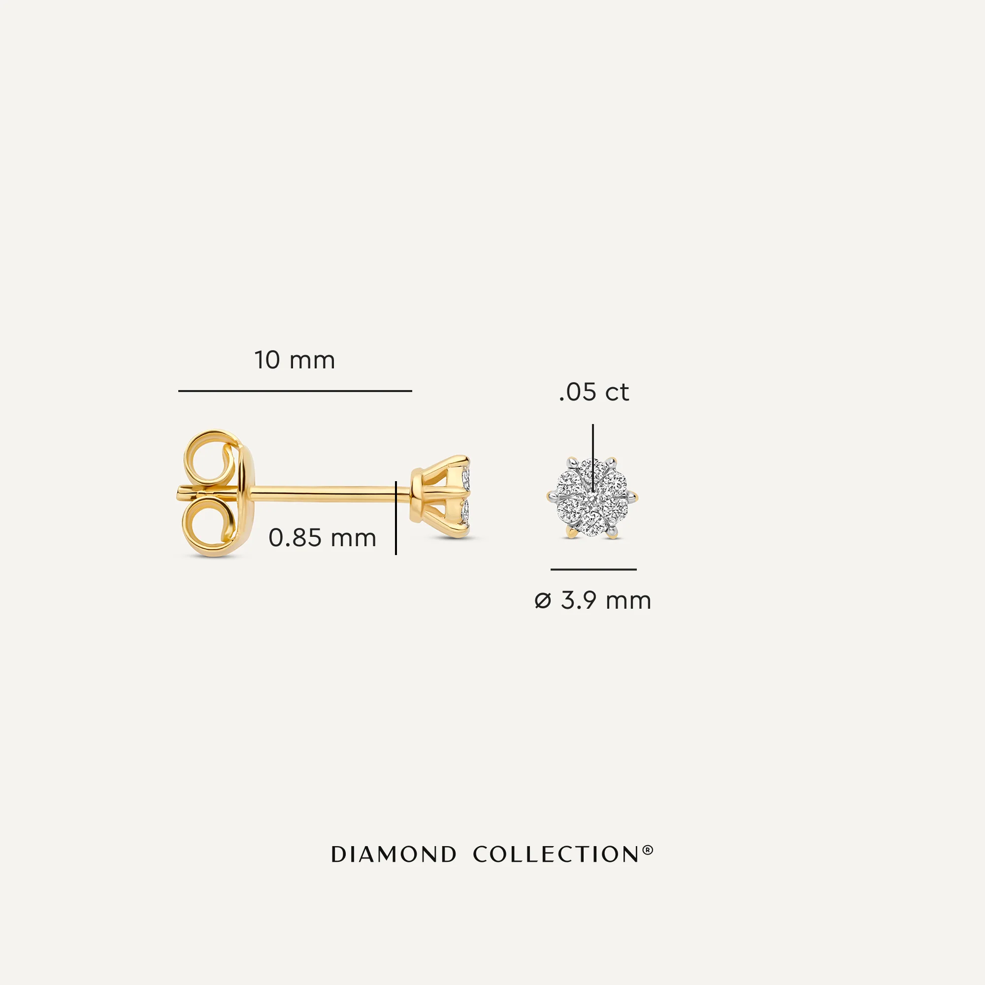 Six Prong Diamond Cluster Studs (0.10 ct) - Image 4