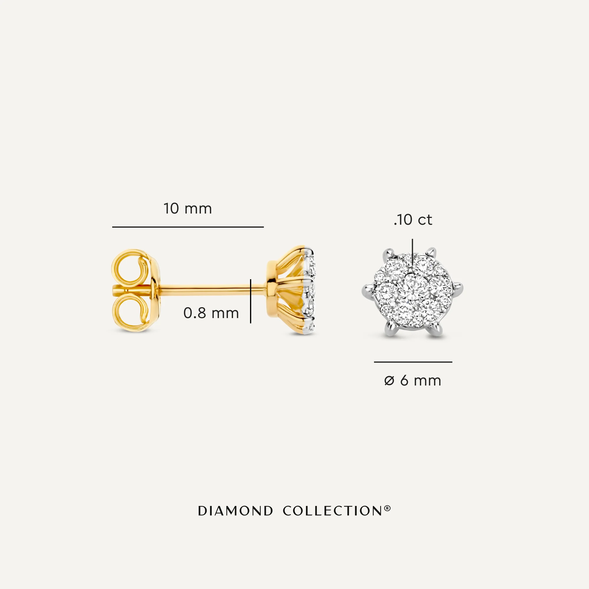 Six Prong Diamond Cluster Studs (0.20 ct) - Image 5